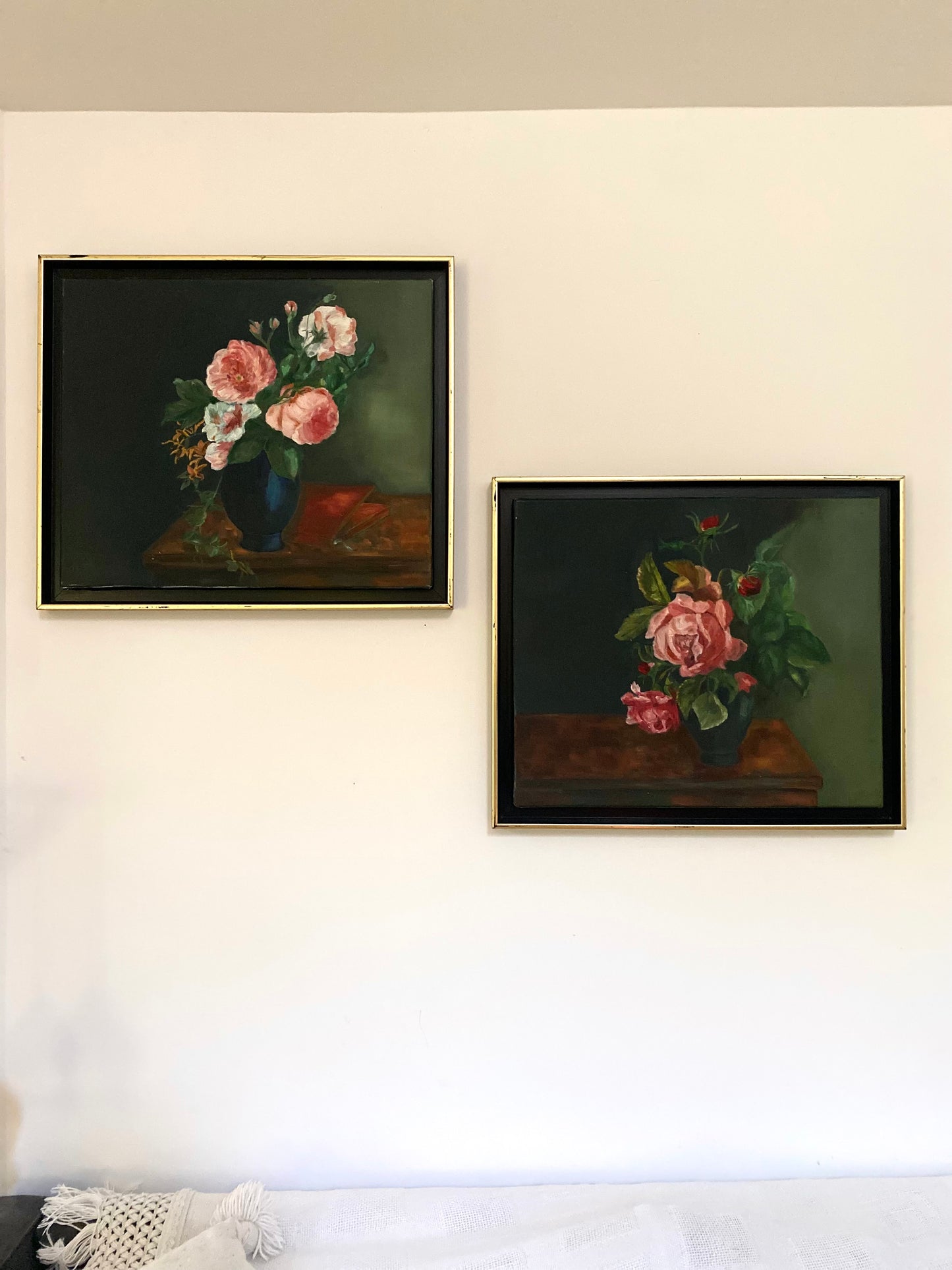 Peinture à l'huile ancienne encadrée