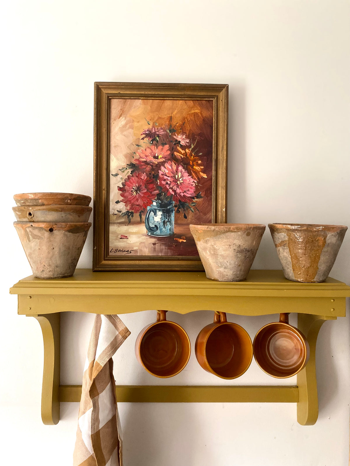 Tableau ancien bouquet de fleurs,