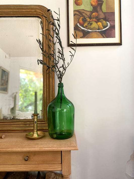 Dame jeanne en verre ancien