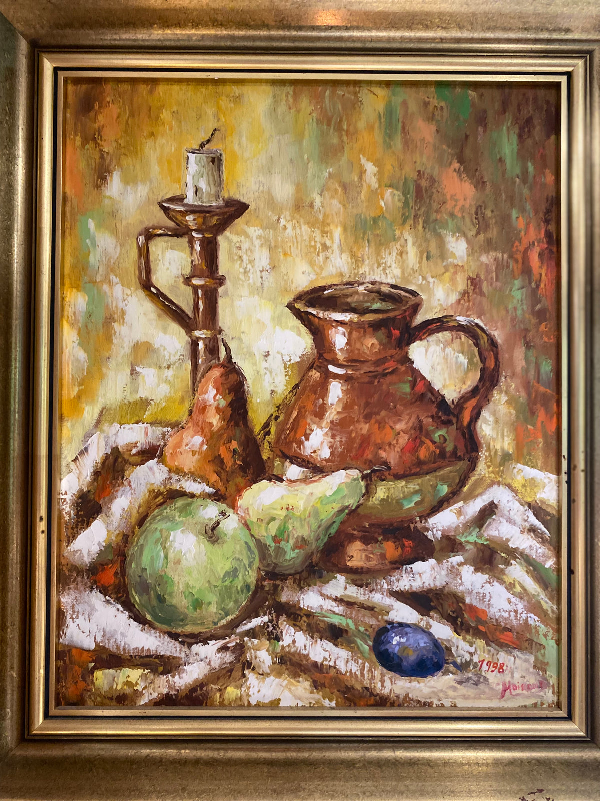 Nature morte à la cruche en cuivre et au chandelie