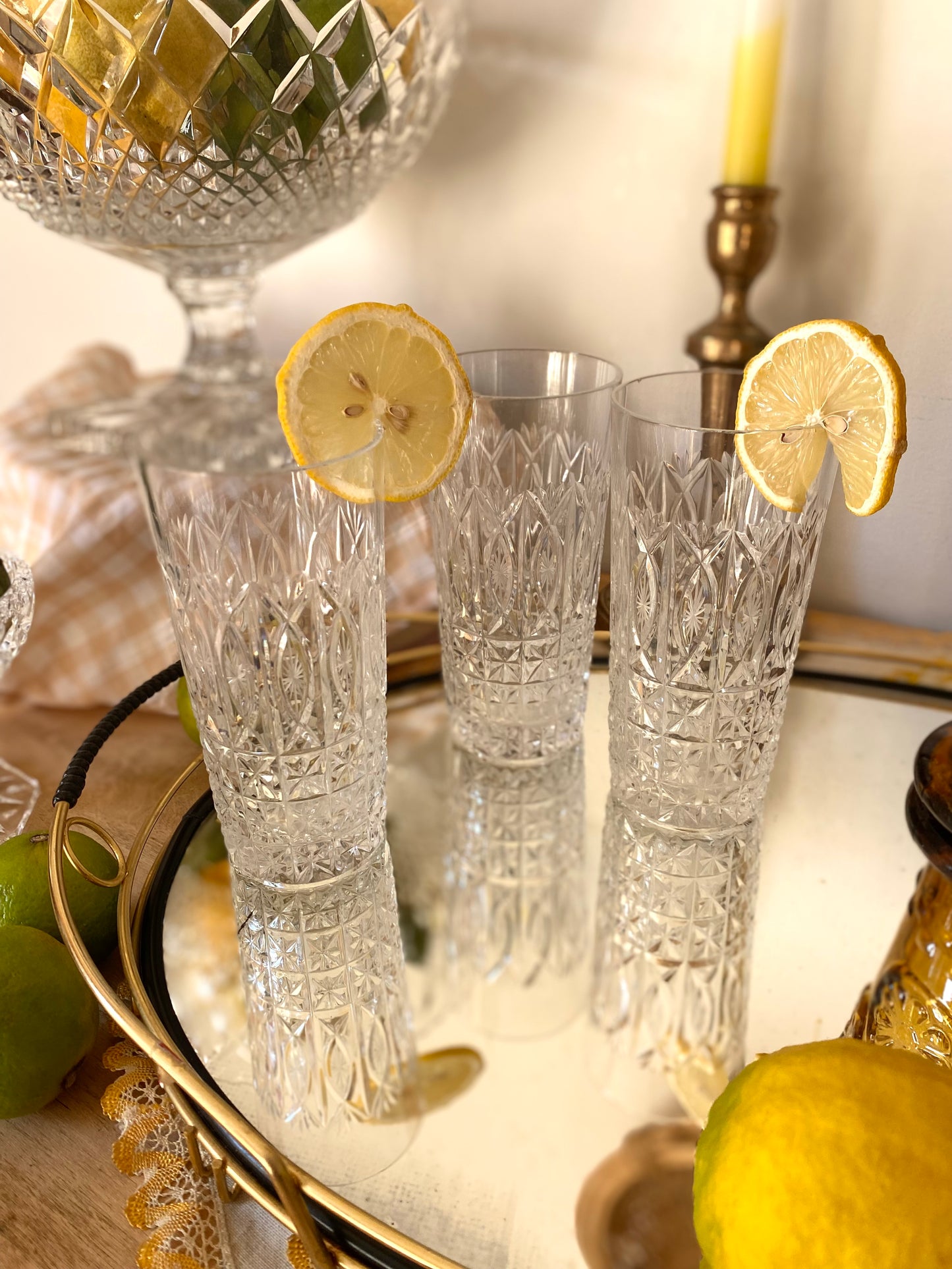 Verres à limonade en cristal ancien