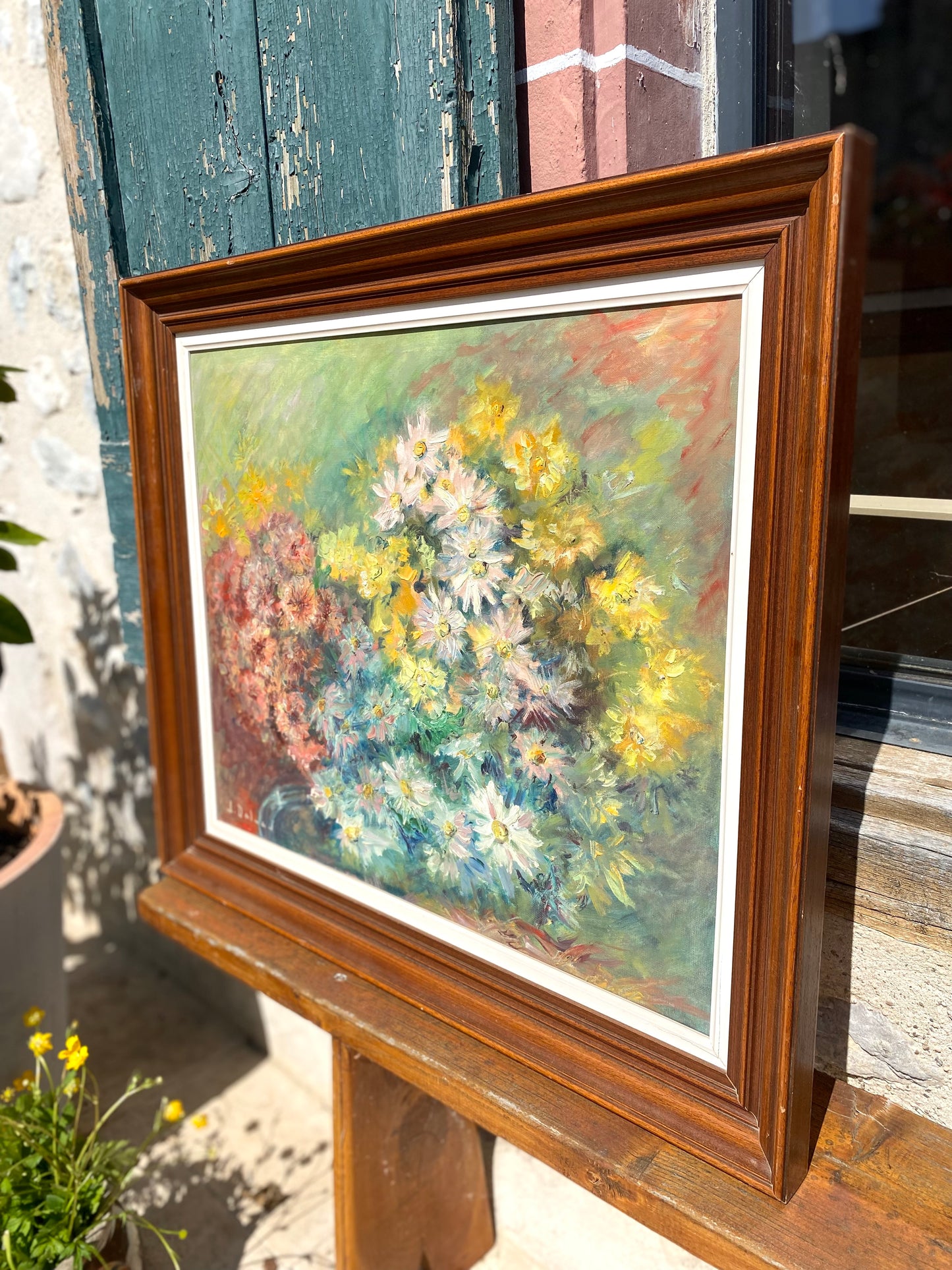 Huile sur toile - Bouquet impressionniste - 1950