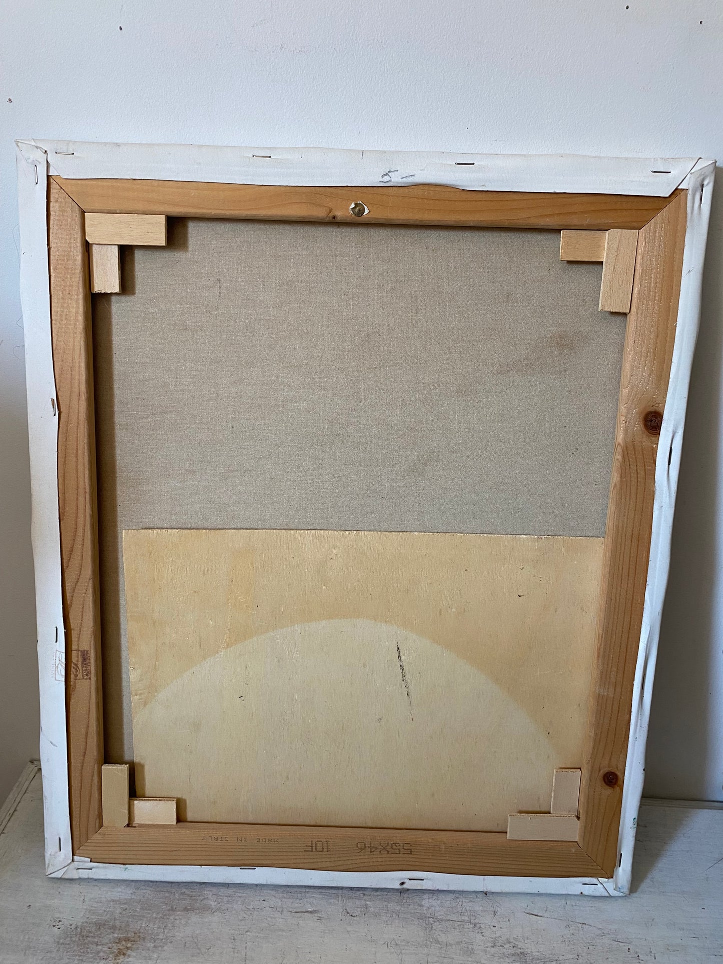 Tableau huile au couteau — Scène de bord de mer méditerranéen