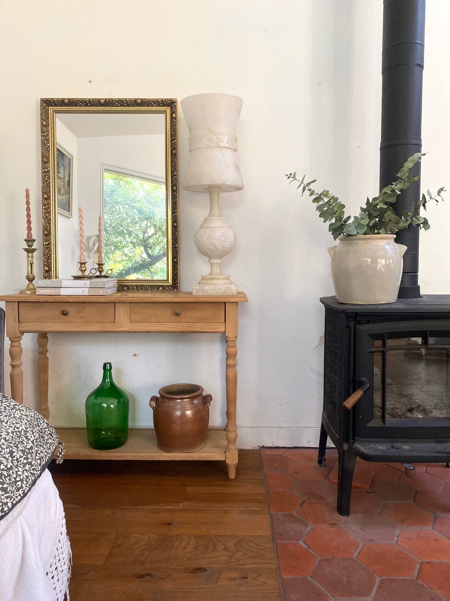 Grande Lampe d'Exception en Albâtre Sculpté - Style Néoclassique 1950