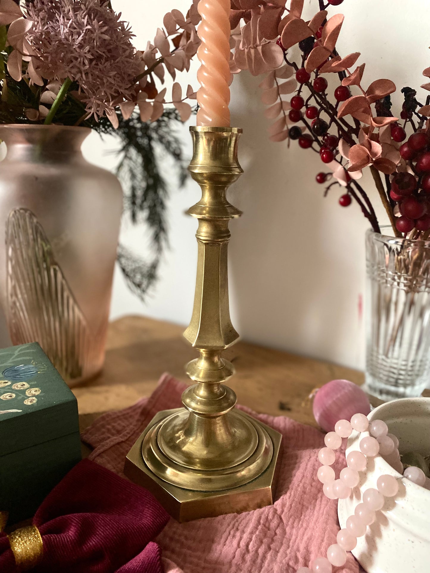 Bougeoir en laiton ancien