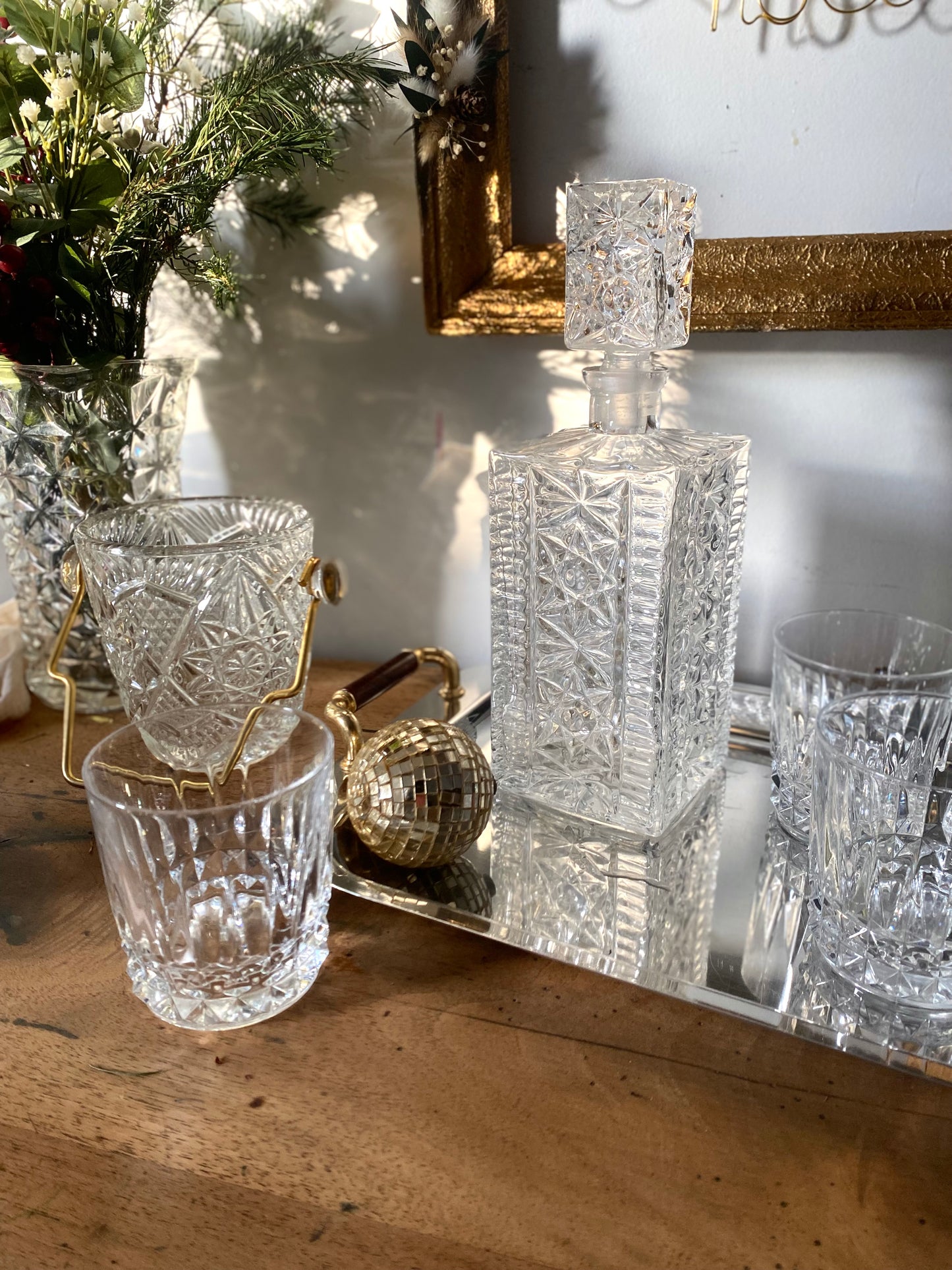 Service à whisky en cristal ancien