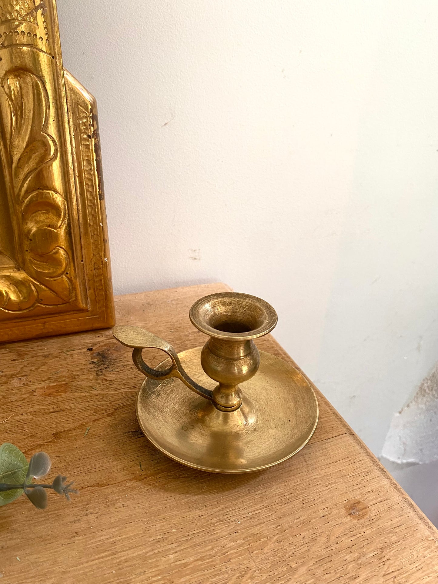 Élégant Bougeoir à main en Laiton – 1950