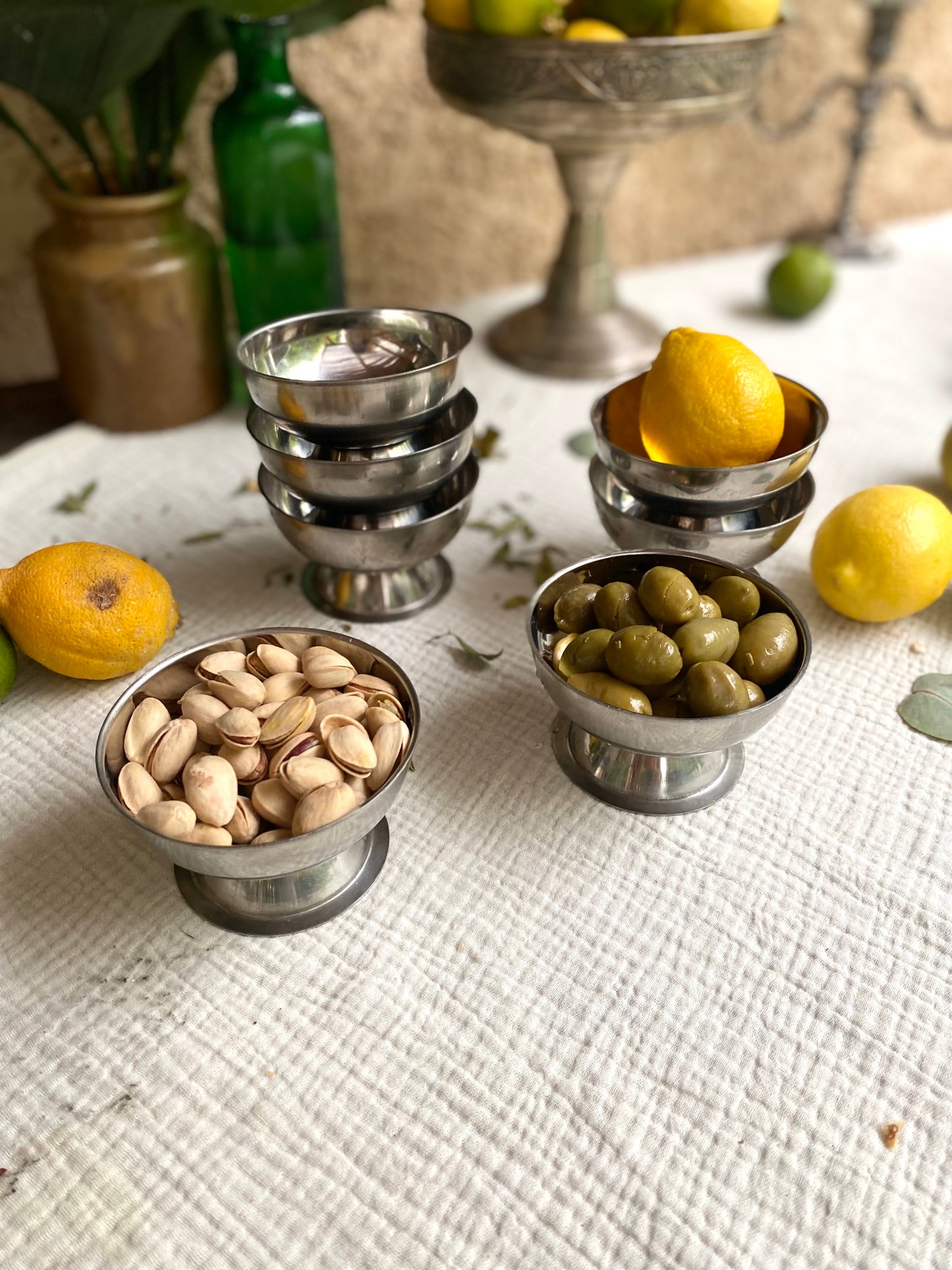 Coupes à glace en inox ancien