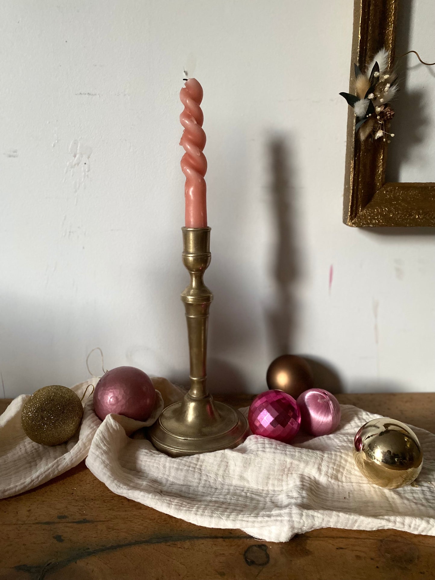 Bougeoir en laiton ancien