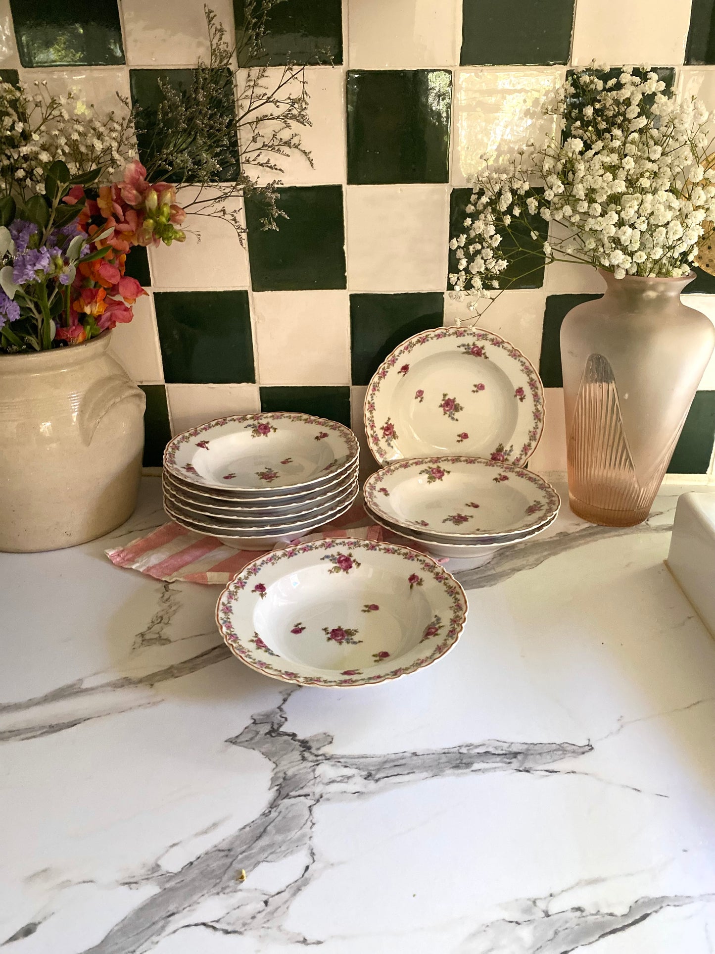 Assiettes Creuses ( calottes ) en Porcelaine de Limoges GDA 1900