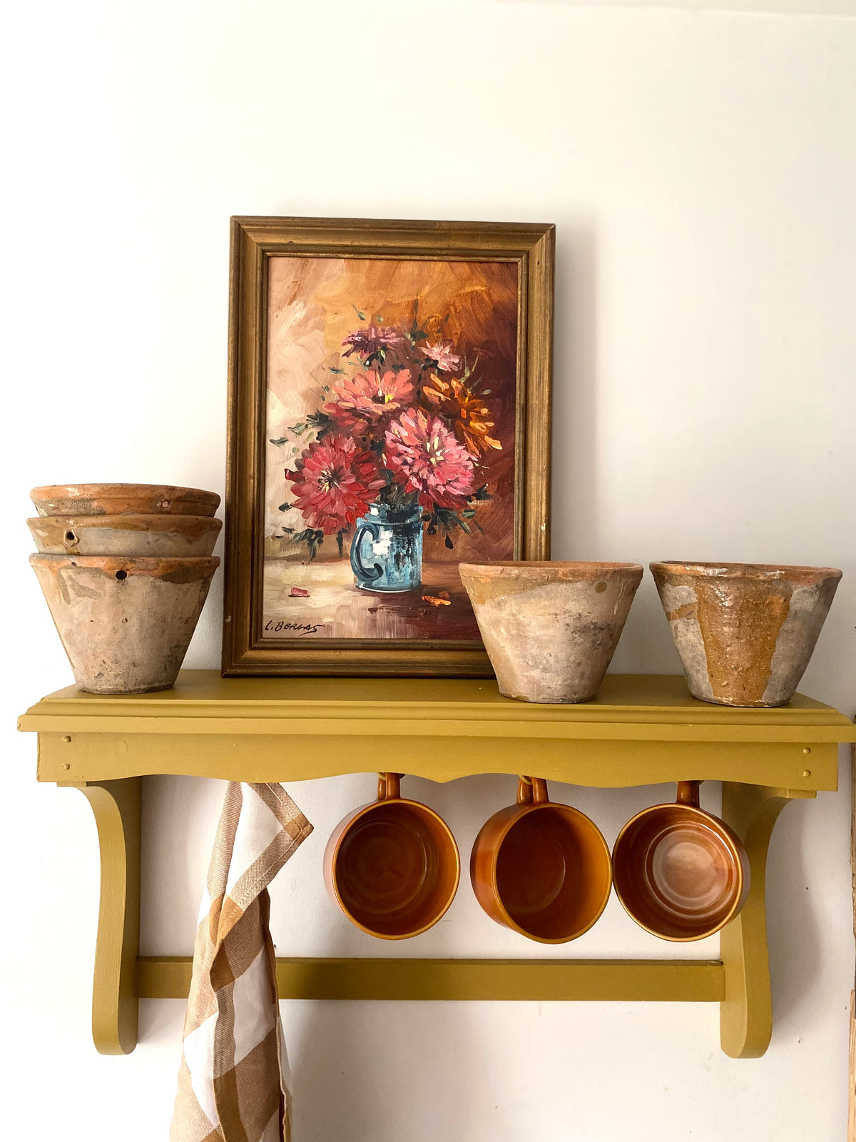 Lot de 5 pots de résinier anciens en terre vernissée