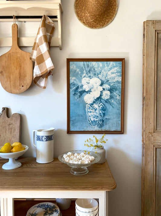 Peinture sur toile ancienne encadrée
