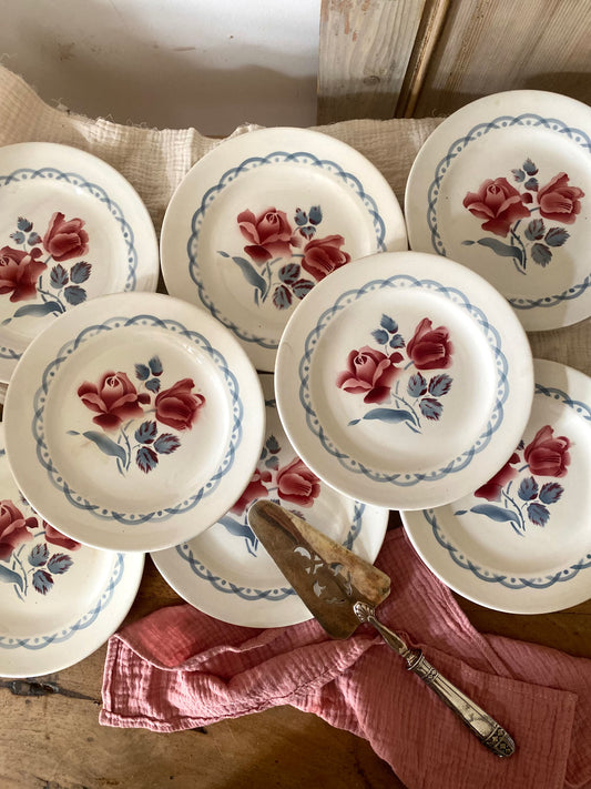 Service à dessert ancien Digoin & Sarreguemines – Modèle "Cannes" 1940