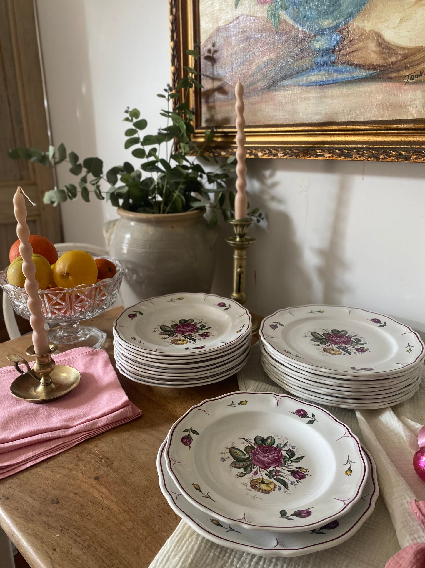 Service 20 pièces Faïence Moulin des Loups - 1950