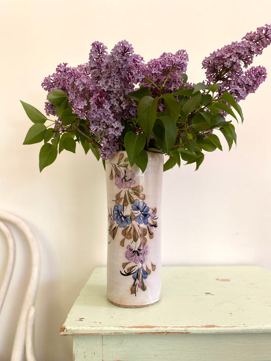Vase en céramique ancienne décor peint à la main