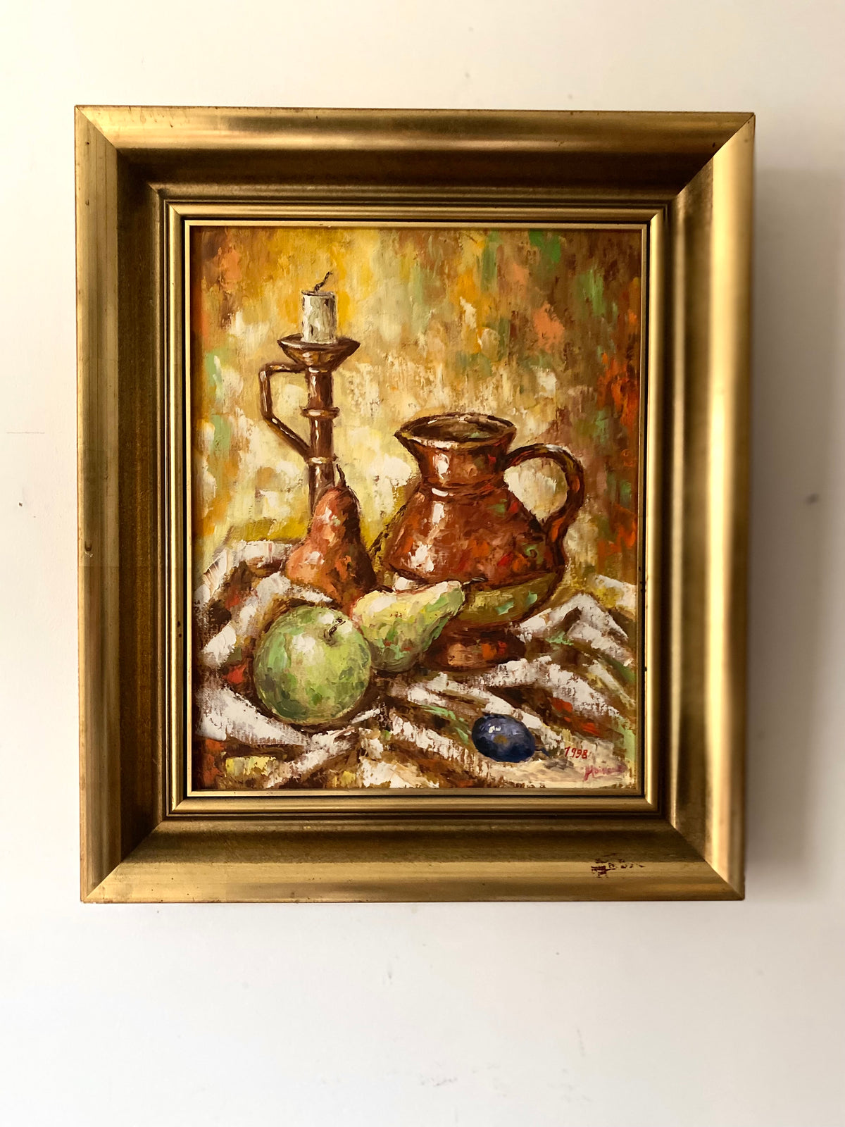 Nature morte à la cruche en cuivre et au chandelie