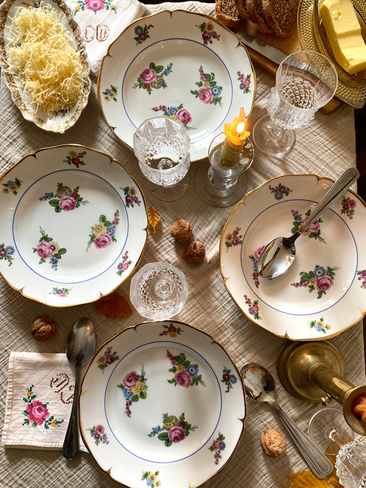 Assiettes creuses en Porcelaine de Foëcy - 1930