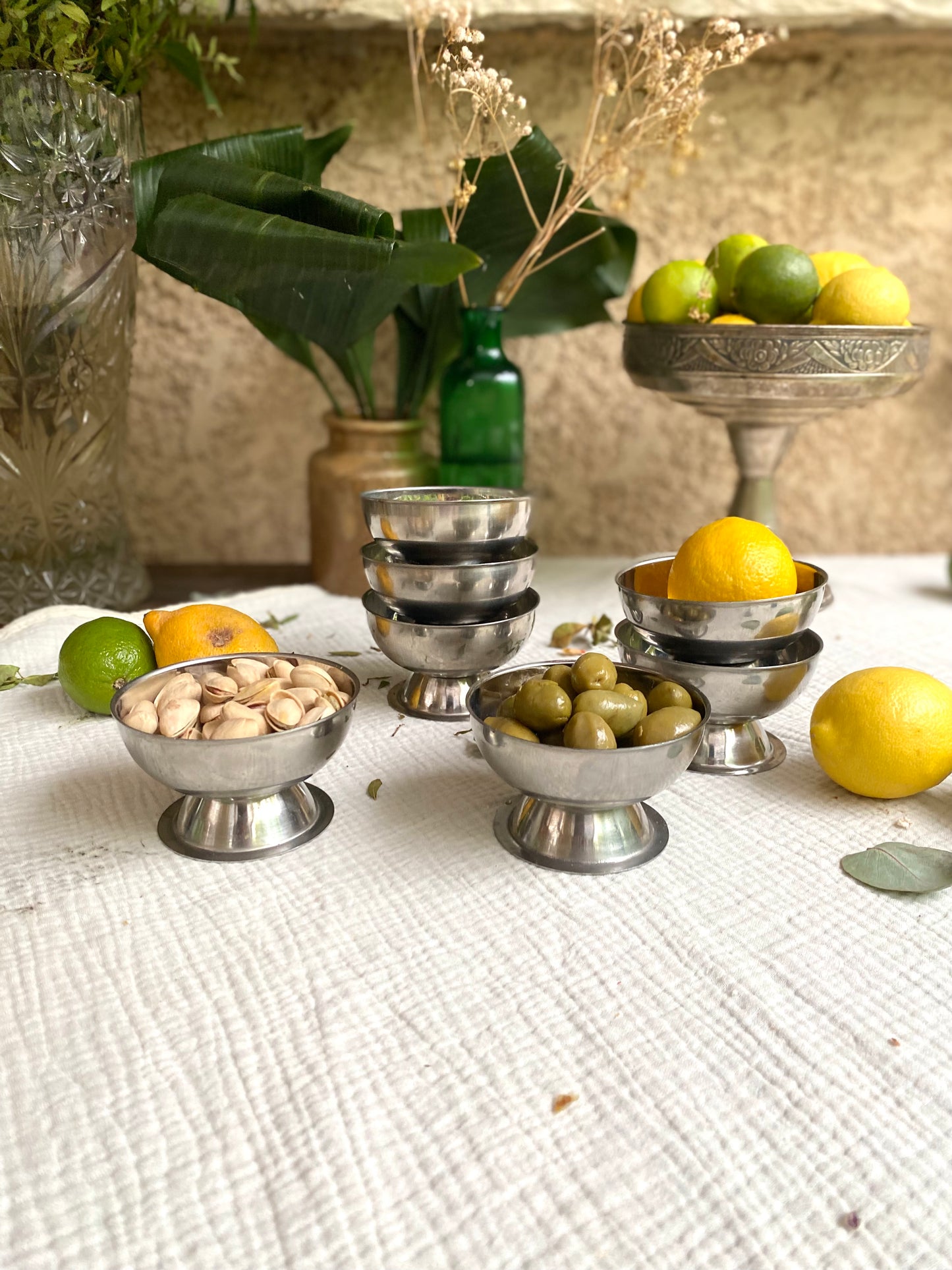 Coupes à glace en inox ancien