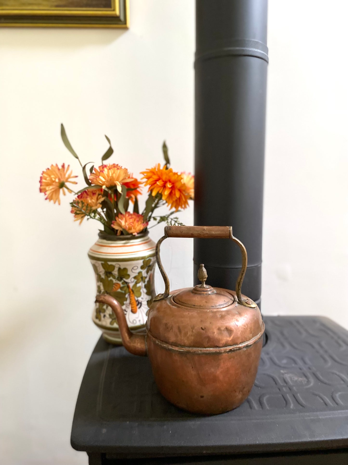 Bouilloire début du XXe siècle en cuivre martelé