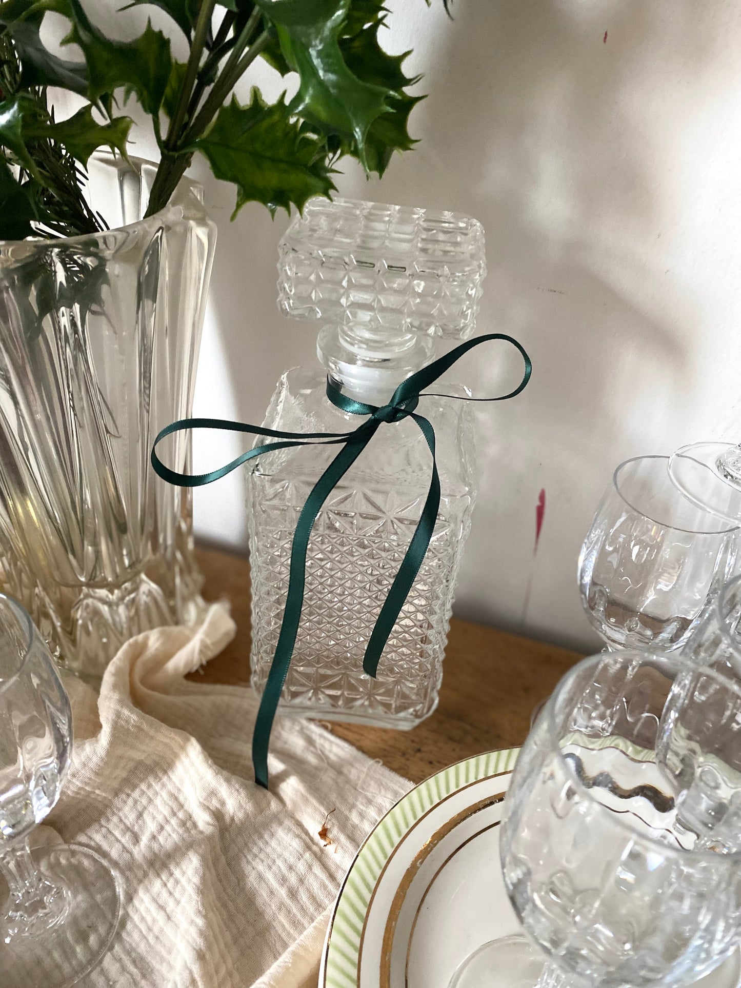 Carafe à liqueur en verre vintage