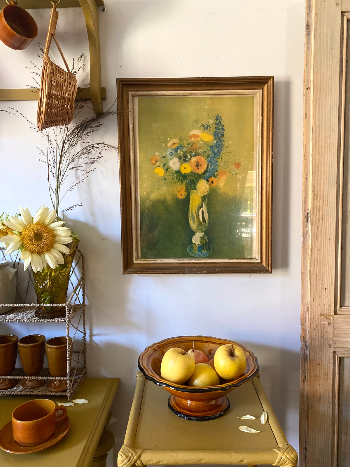 Reproduction encadrée « Fleurs des champs » d'après Odilon Redon
