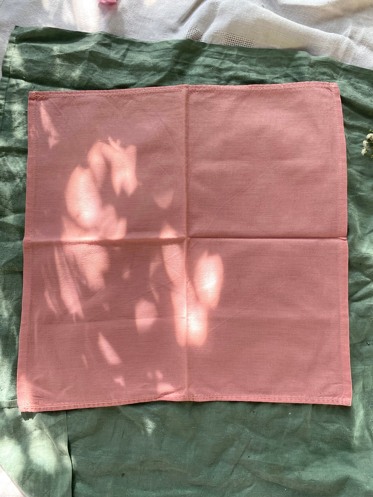 Lot de 8 Serviettes de Table "Rose Poudré" en coton ancien