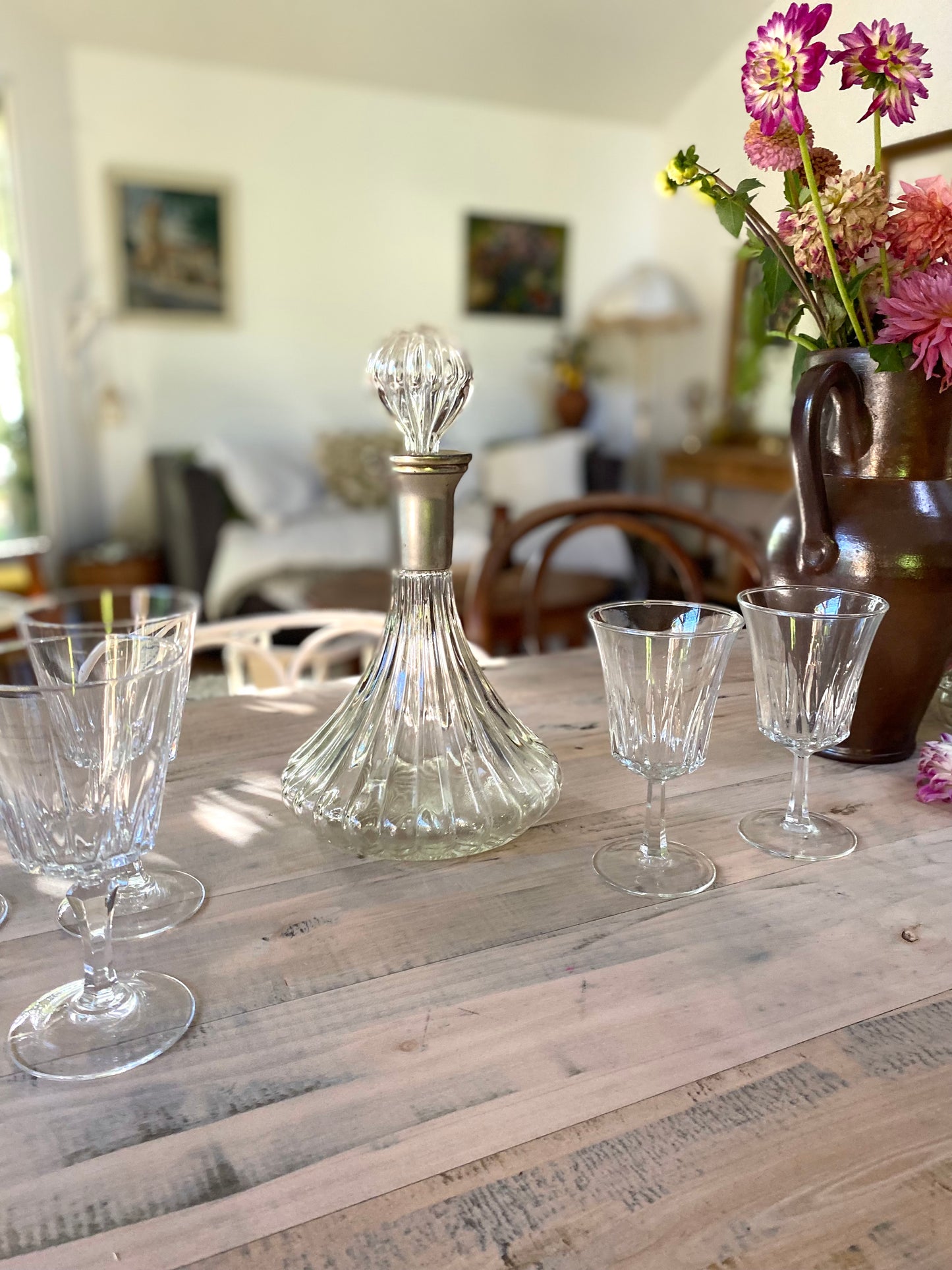 Carafe en verre vintage