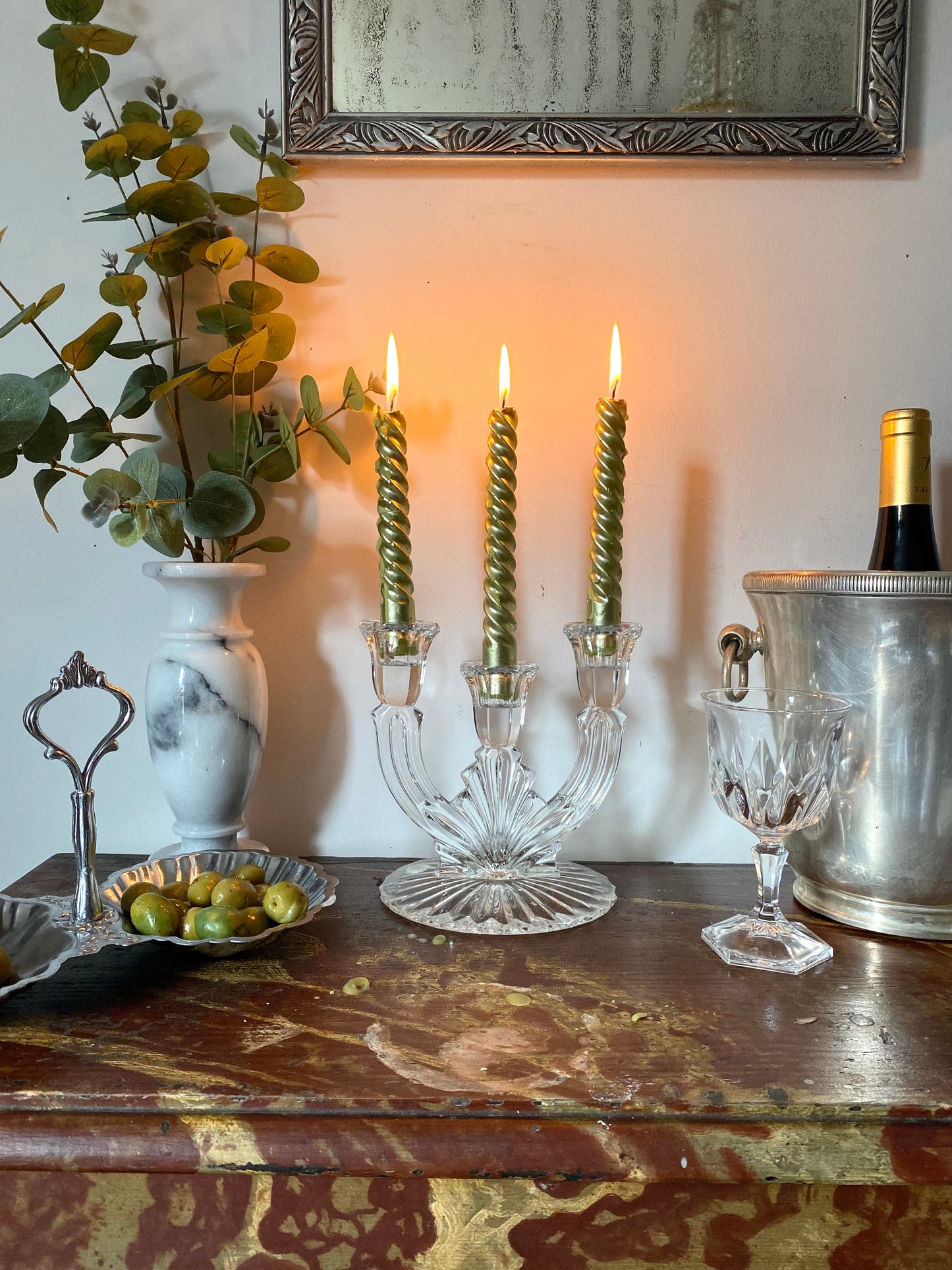 Bougeoir en cristal ancien