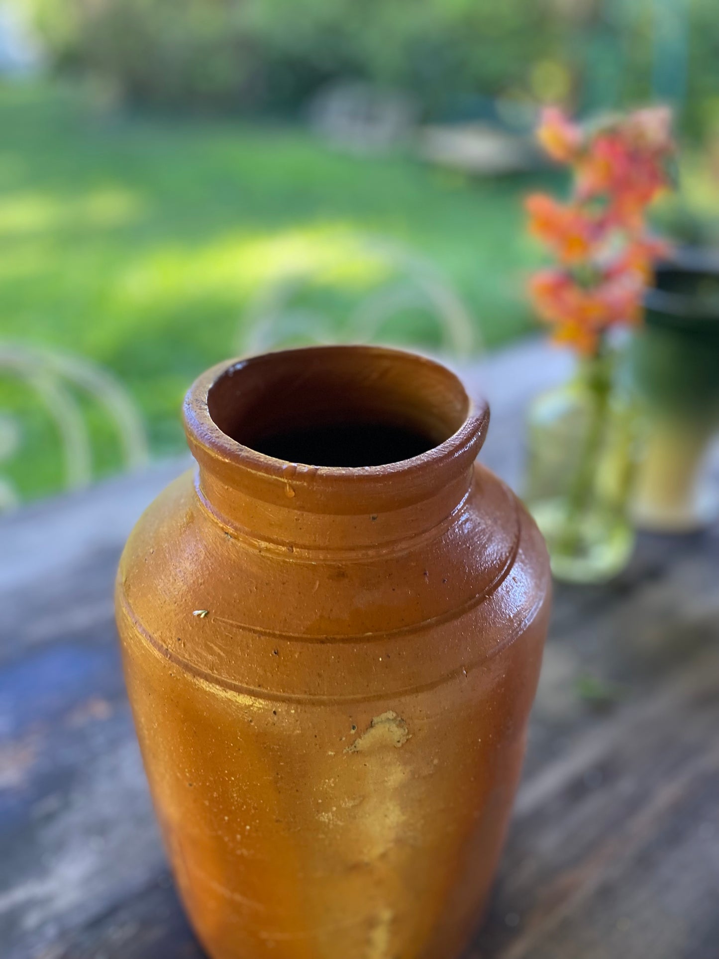 Authentique Grand Pot à Confit en Grès - fin du XIXe siècle ou du tout début du XXe siècle (environ 1880 - 1920).
