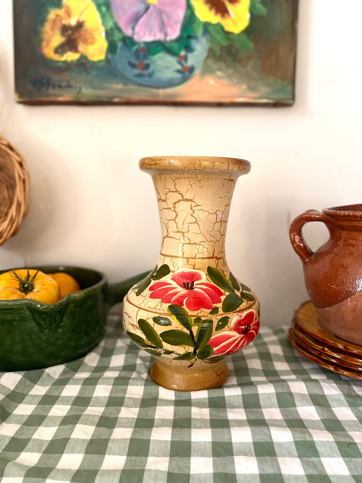 Vase en céramique craquelée, 1960