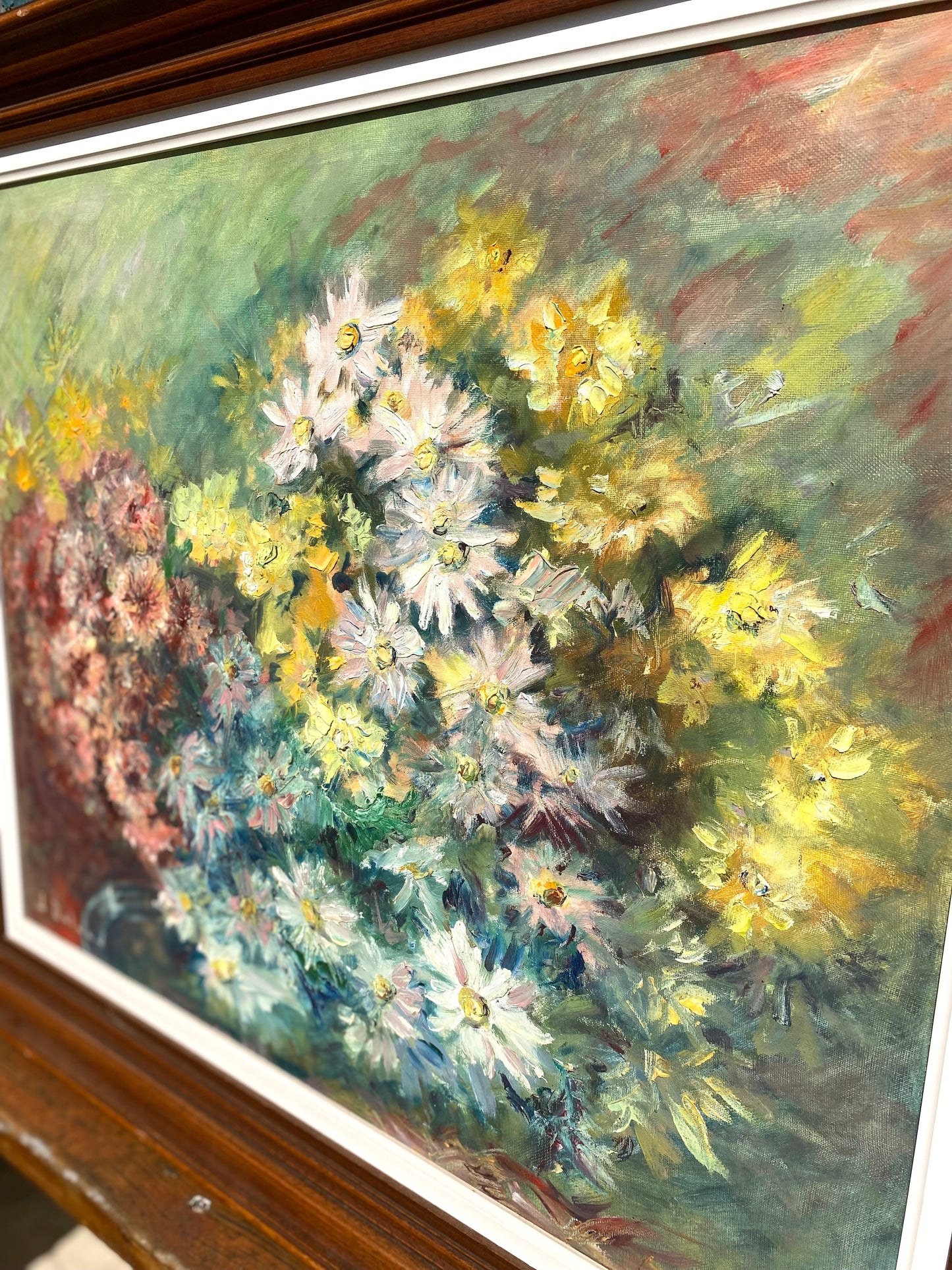 Huile sur toile - Bouquet impressionniste - 1950