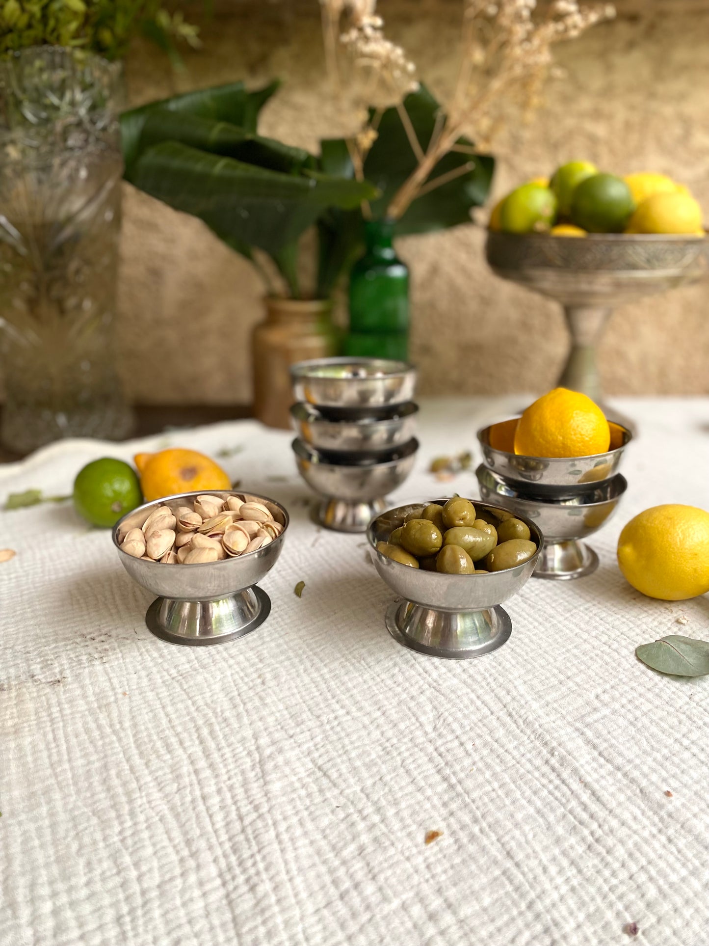 Coupes à glace en inox ancien