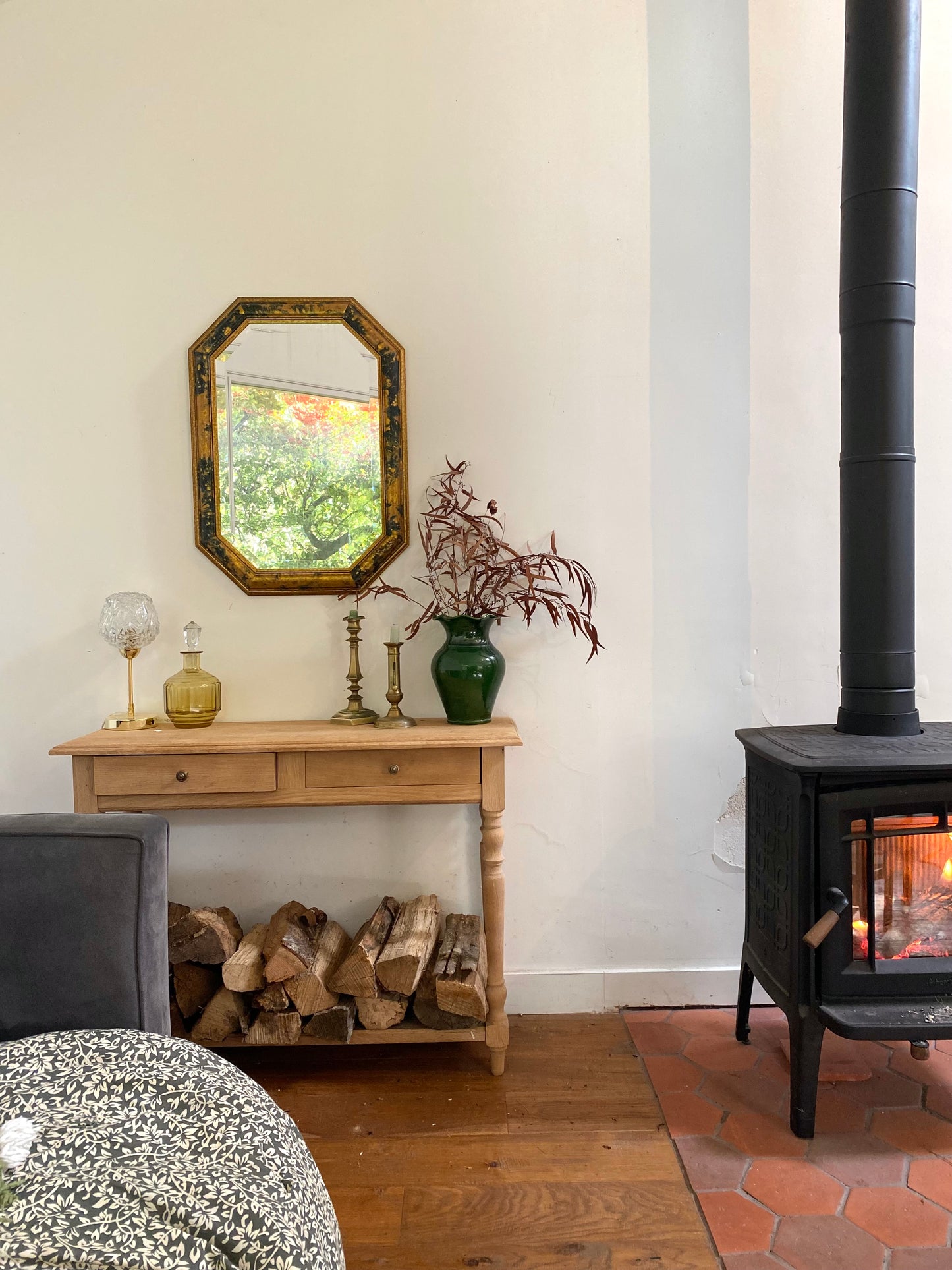 Miroir octogonal Art Déco ancien