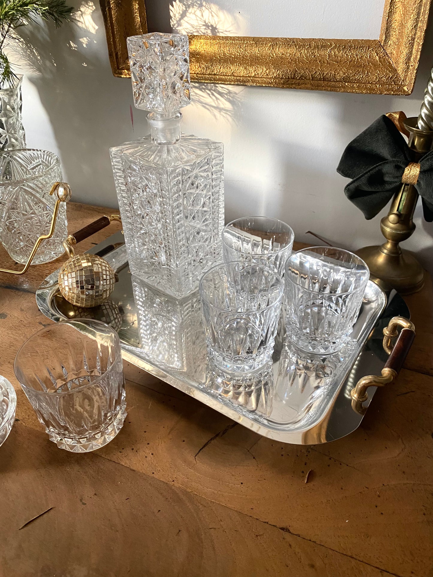 Service à whisky en cristal ancien