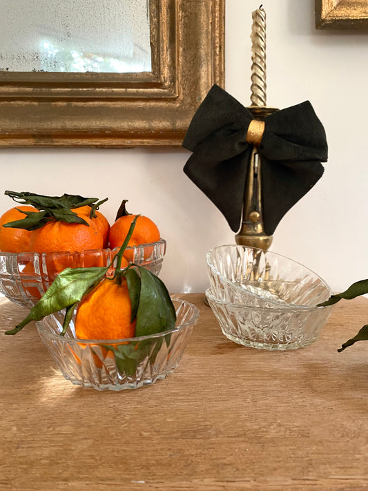 3 Ramequins en verre ciselé