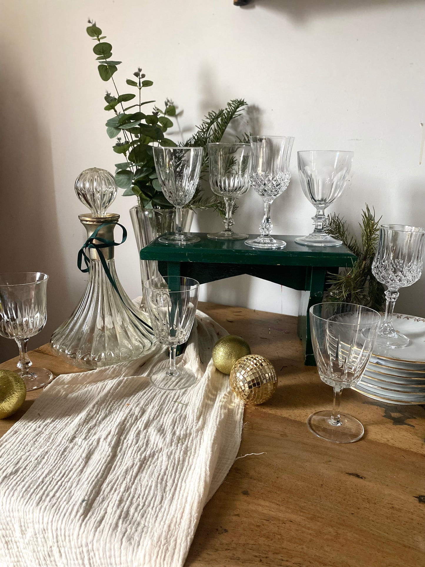 Carafe à décanter en verre ancien