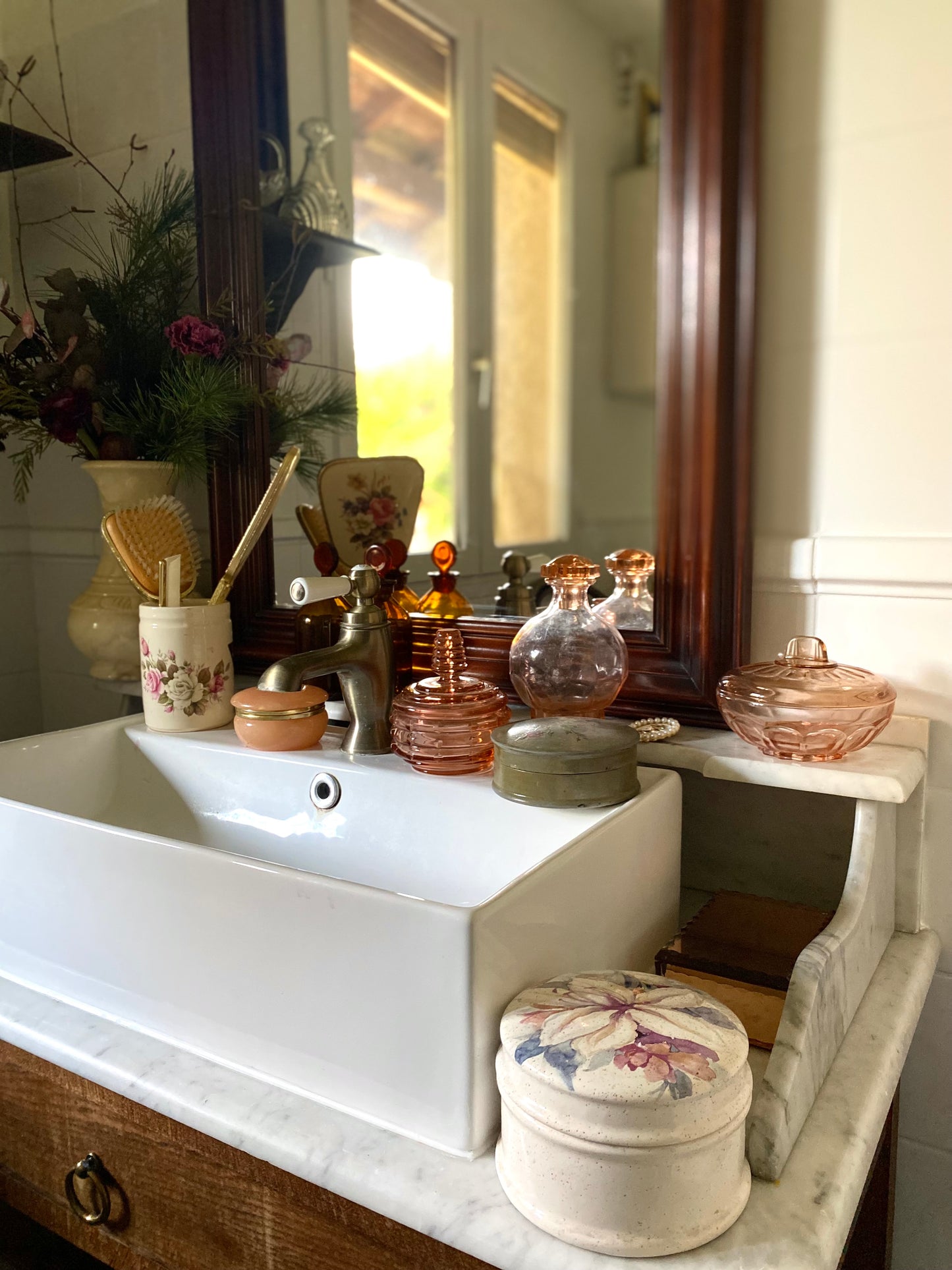 Poudrier en rosaline