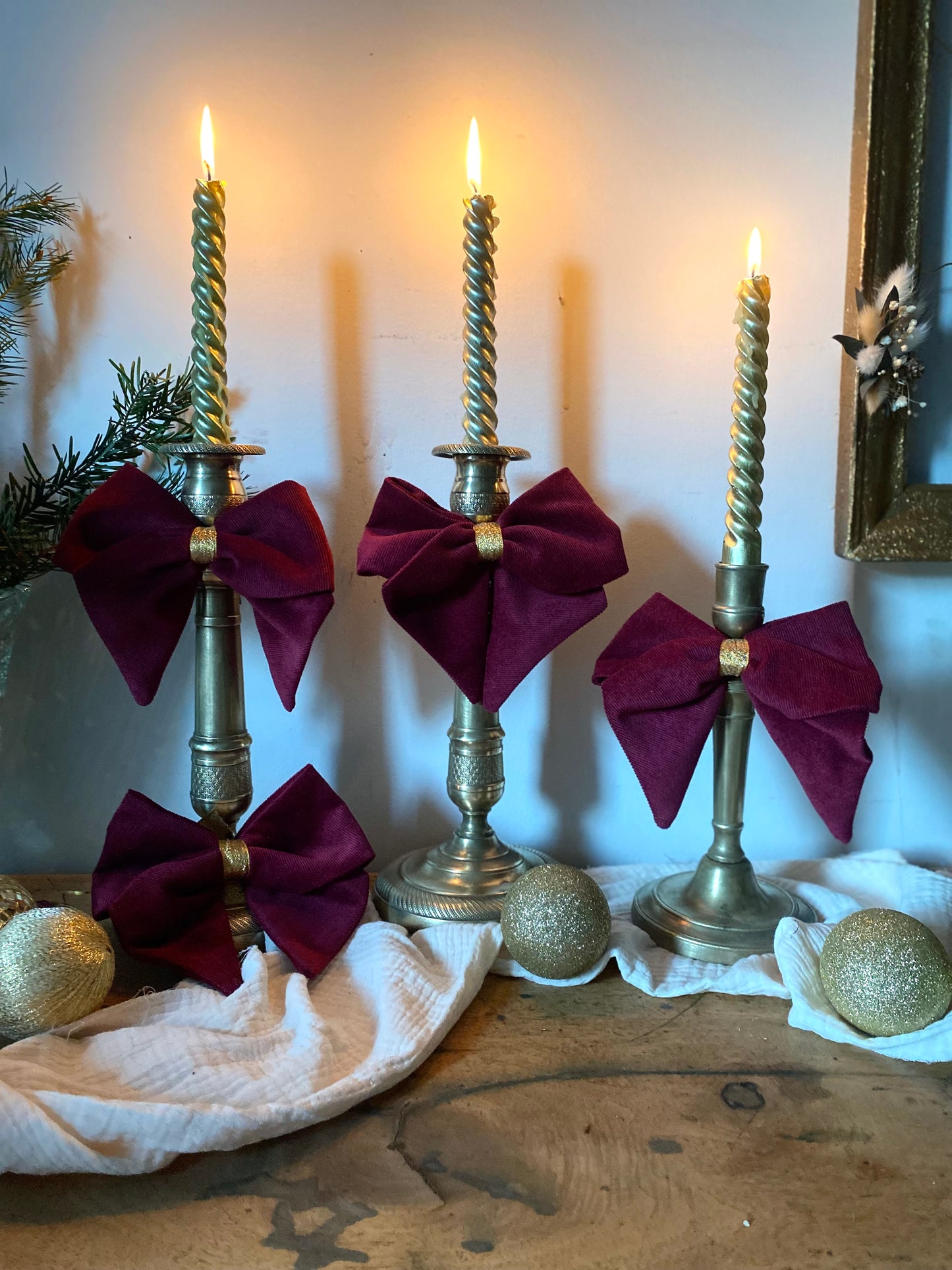 Bougeoir en laiton ancien