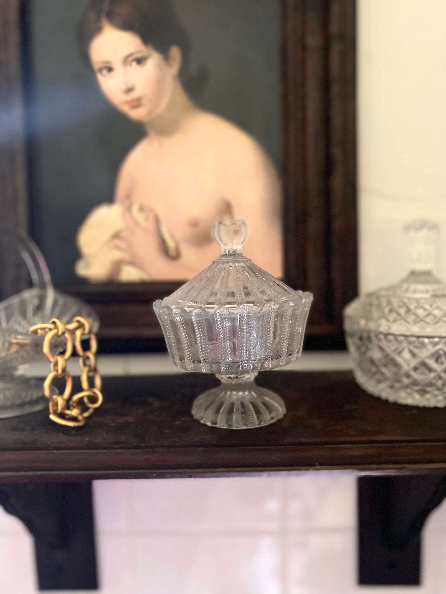 Bonbonnière en verre 1950