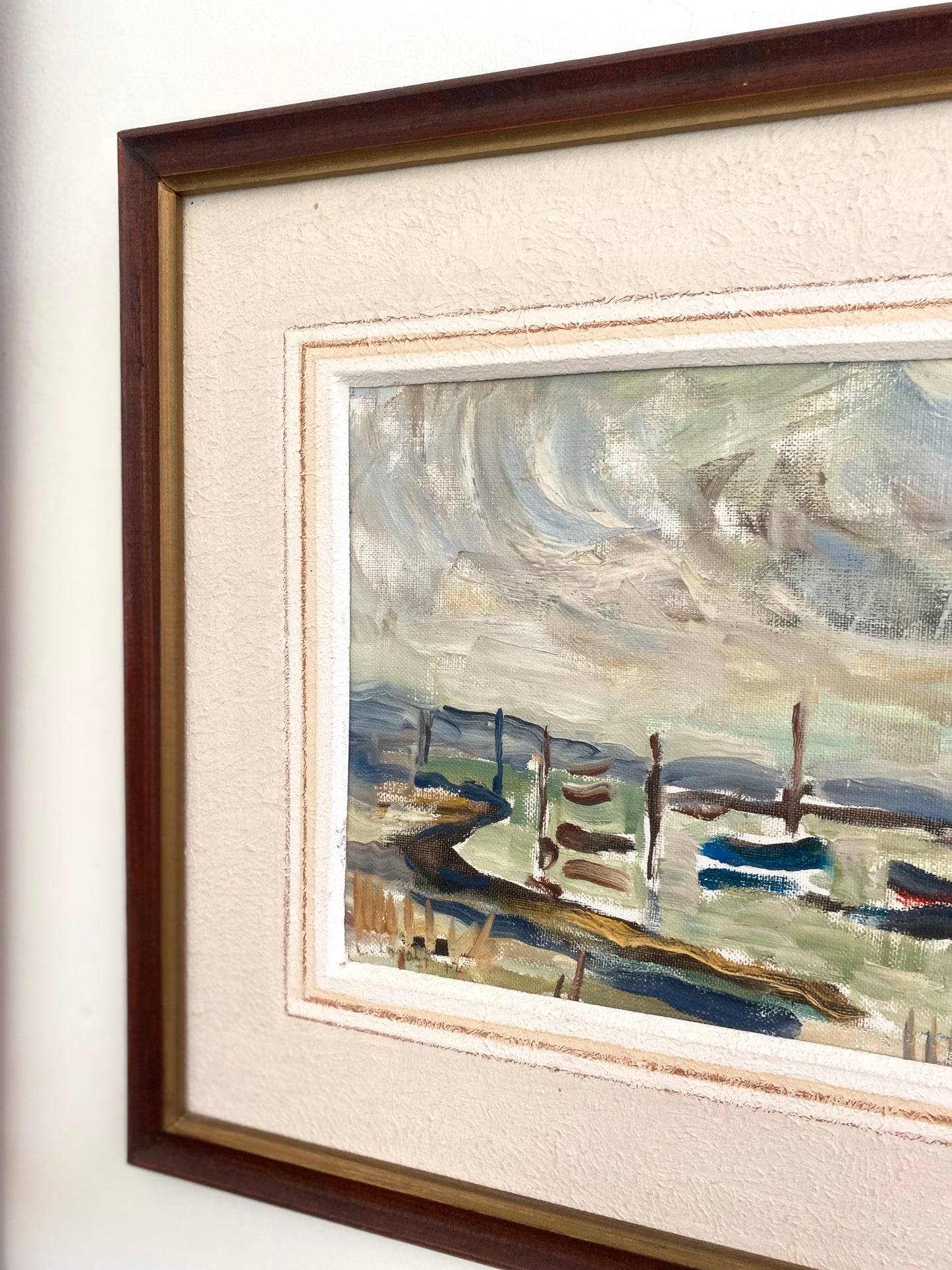 Tableau Huile sur Toile "Étangs à Leucate" – 1972