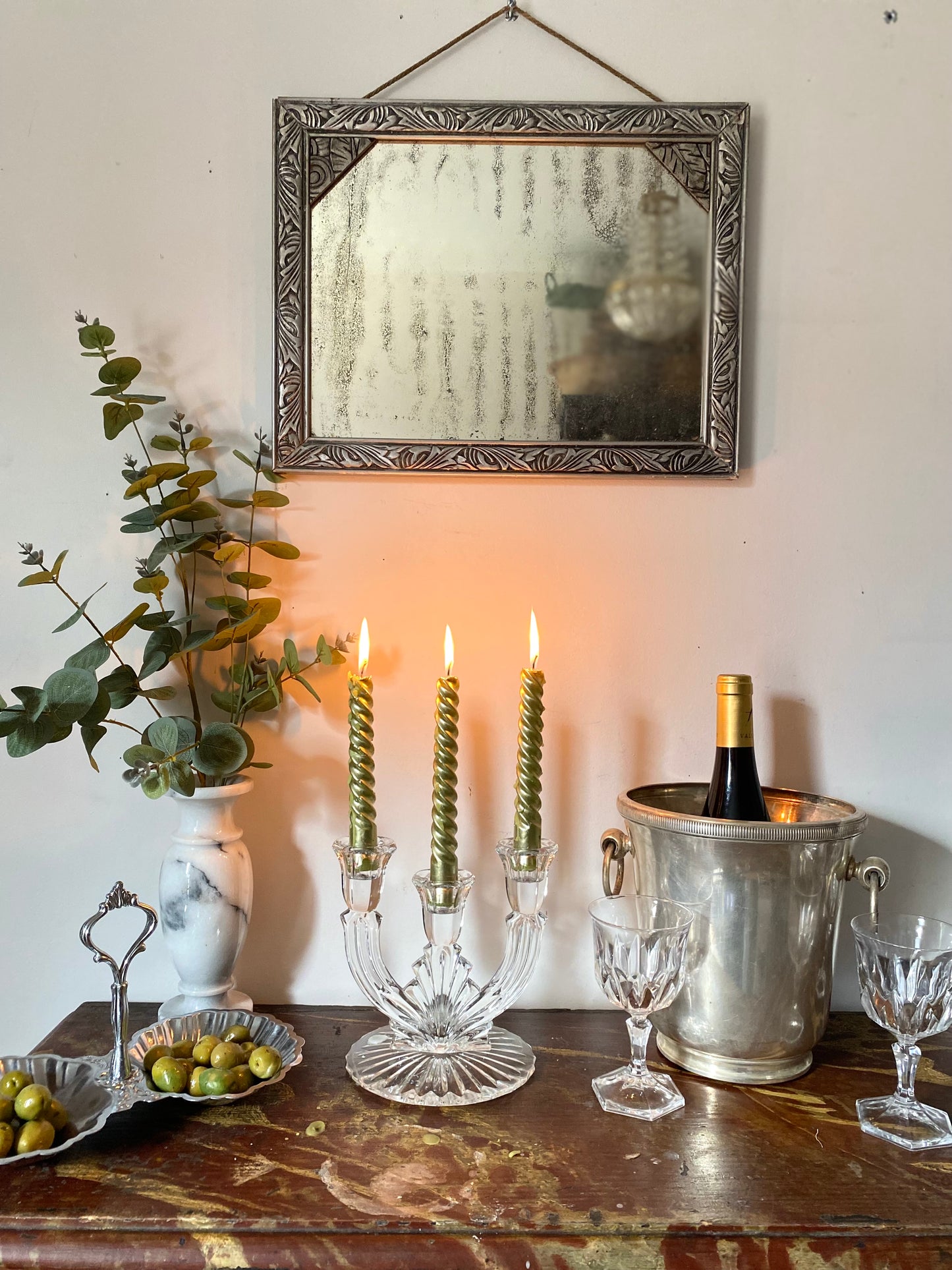 Bougeoir en cristal ancien