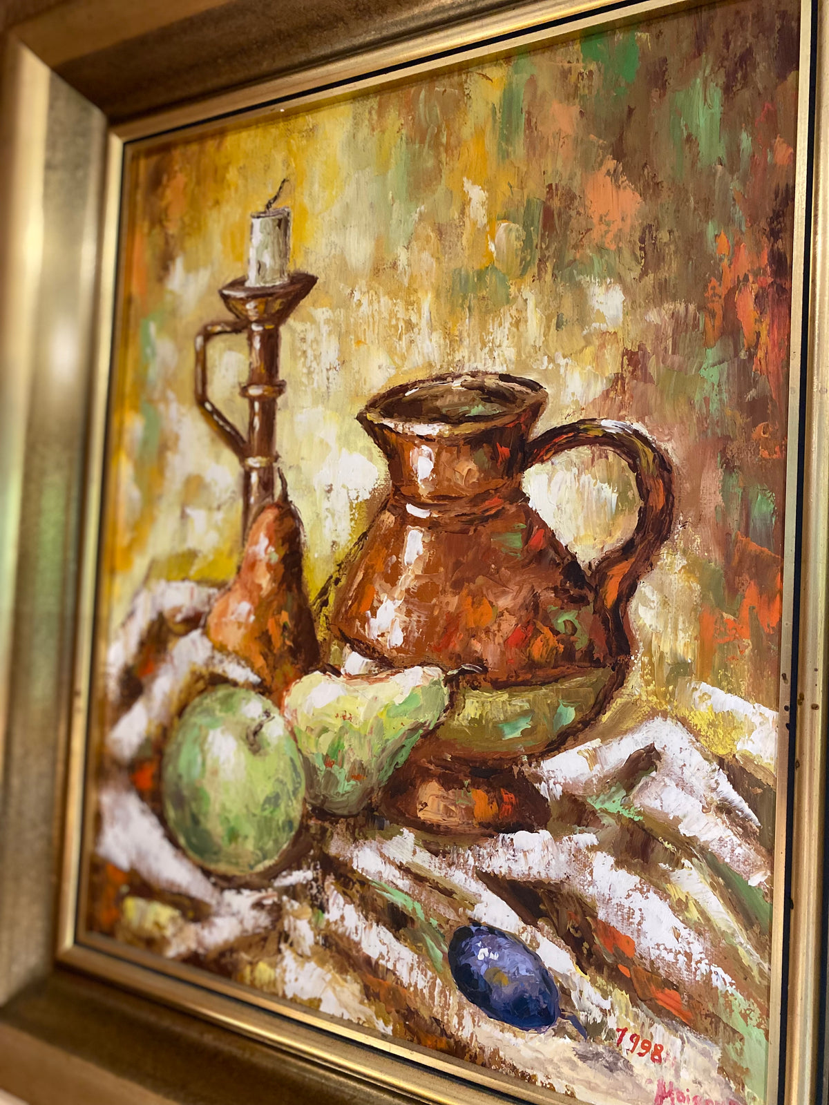 Nature morte à la cruche en cuivre et au chandelie