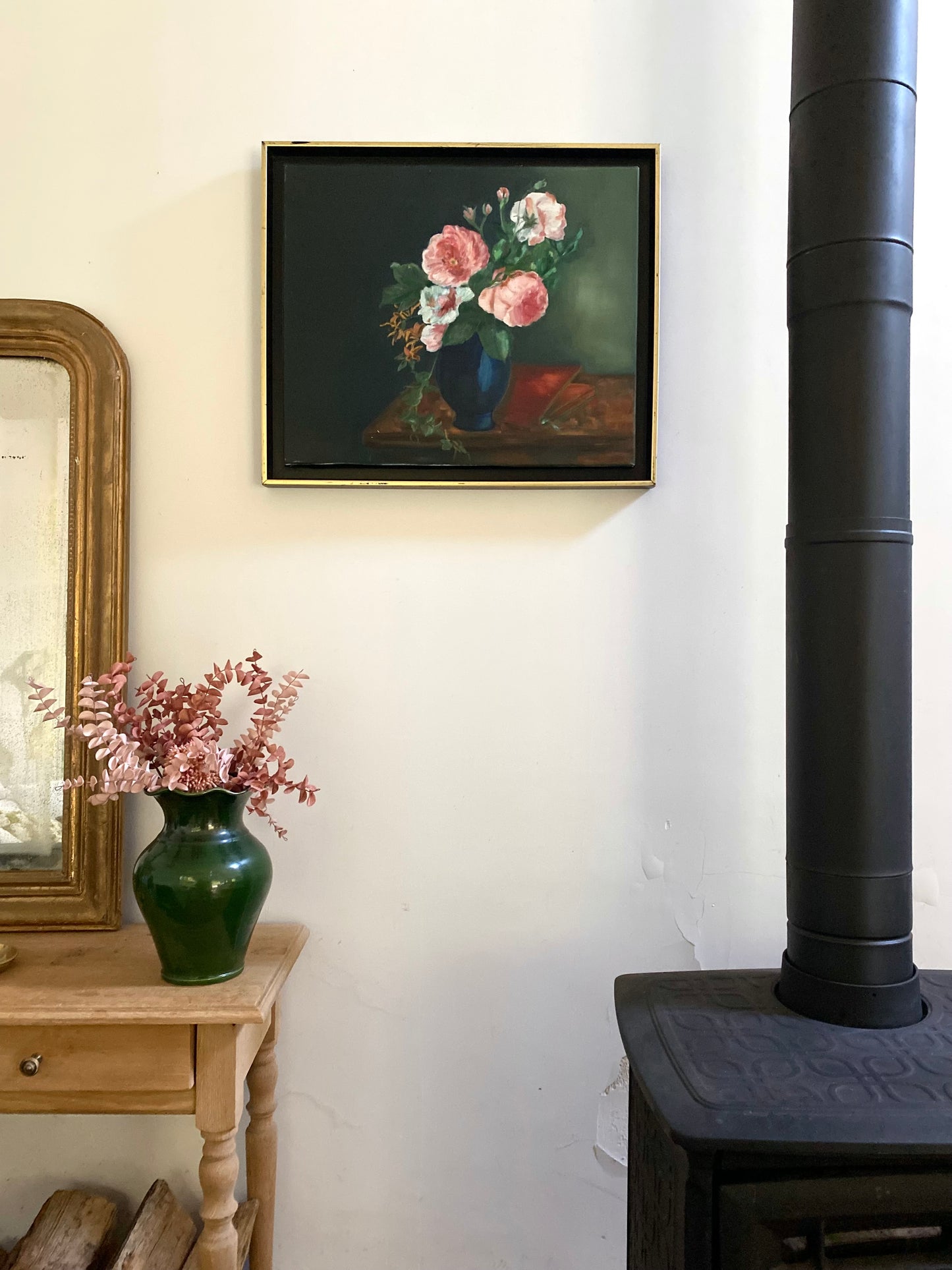 Peinture à l'huile ancienne encadrée