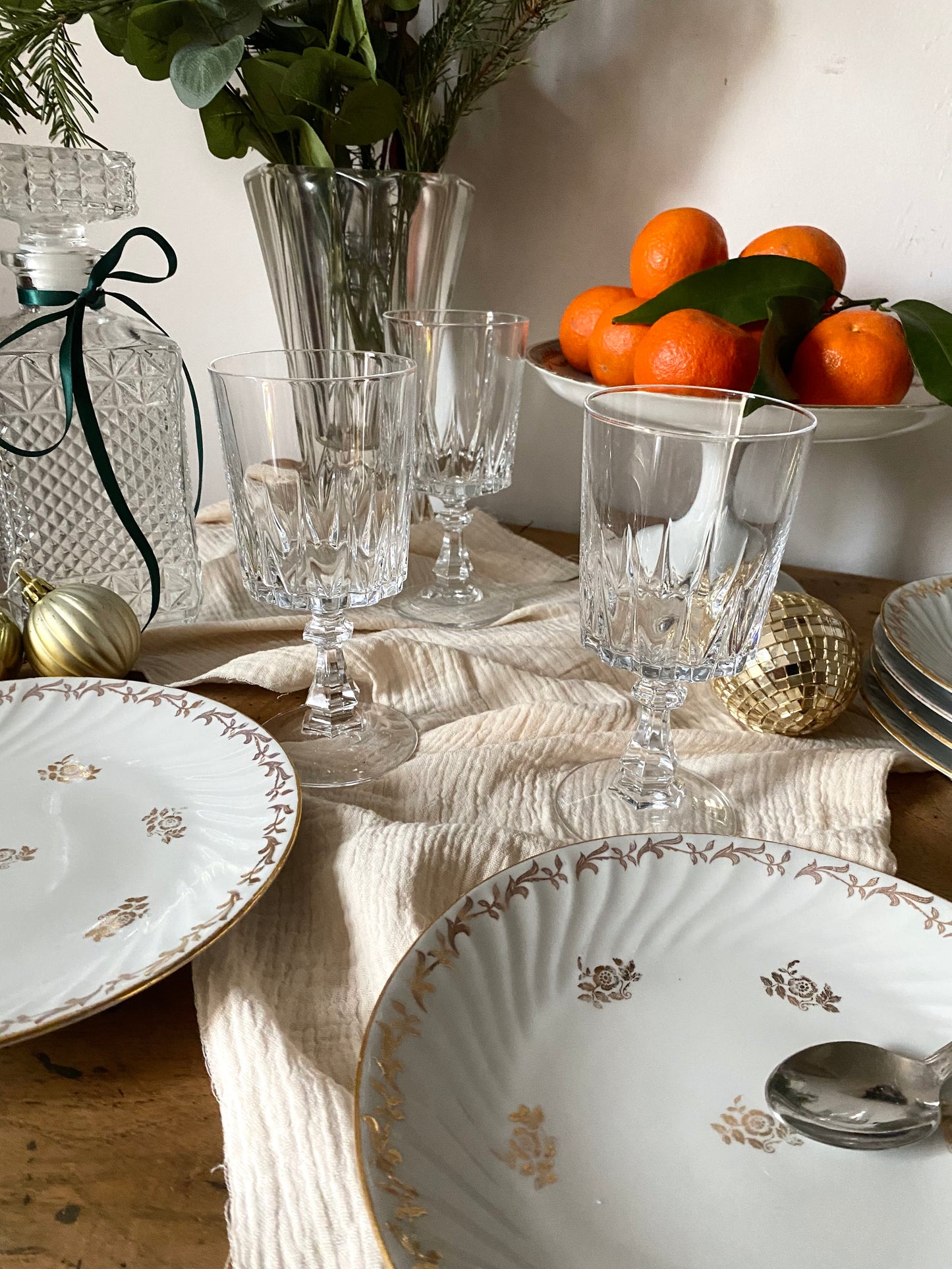 Verres en cristal ciselé