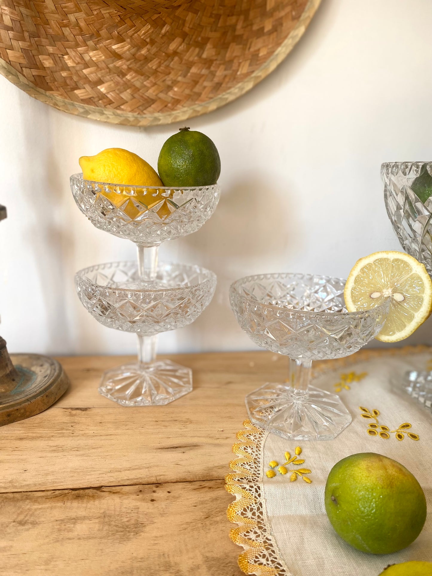 Service à fruit en cristal ancien