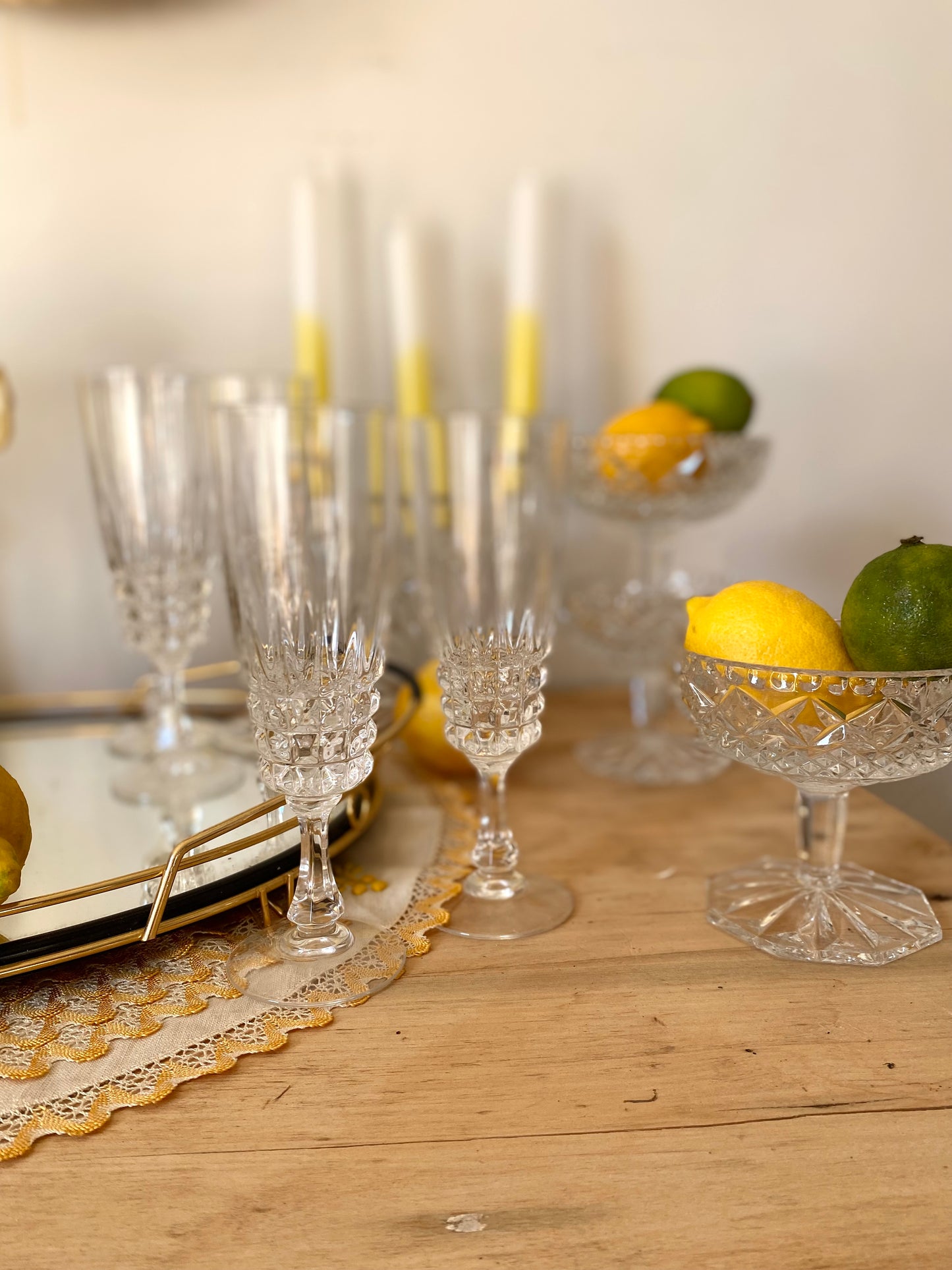 Service de 12 verres en cristal ancien