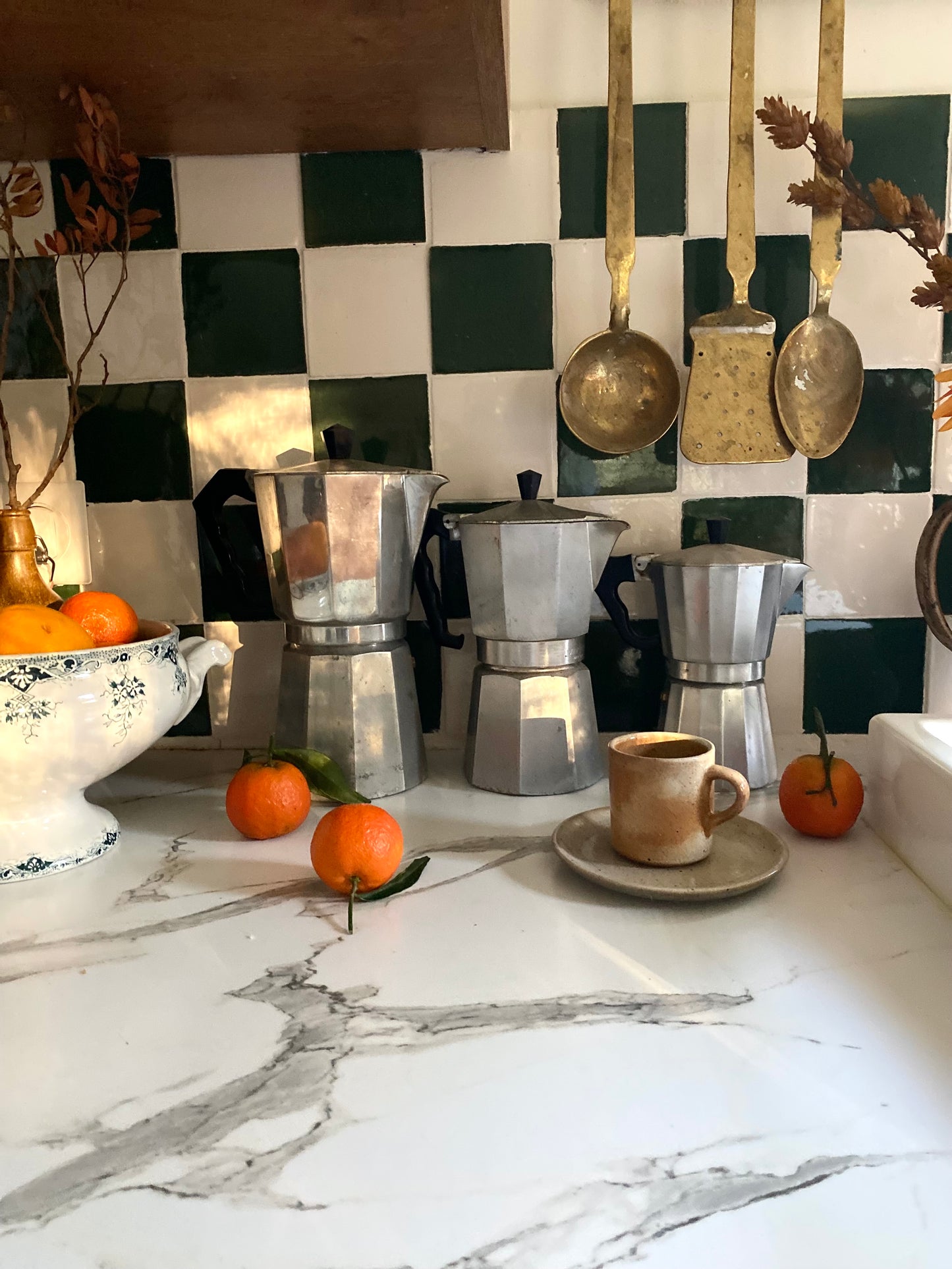 Trio de cafetière italienne vintage