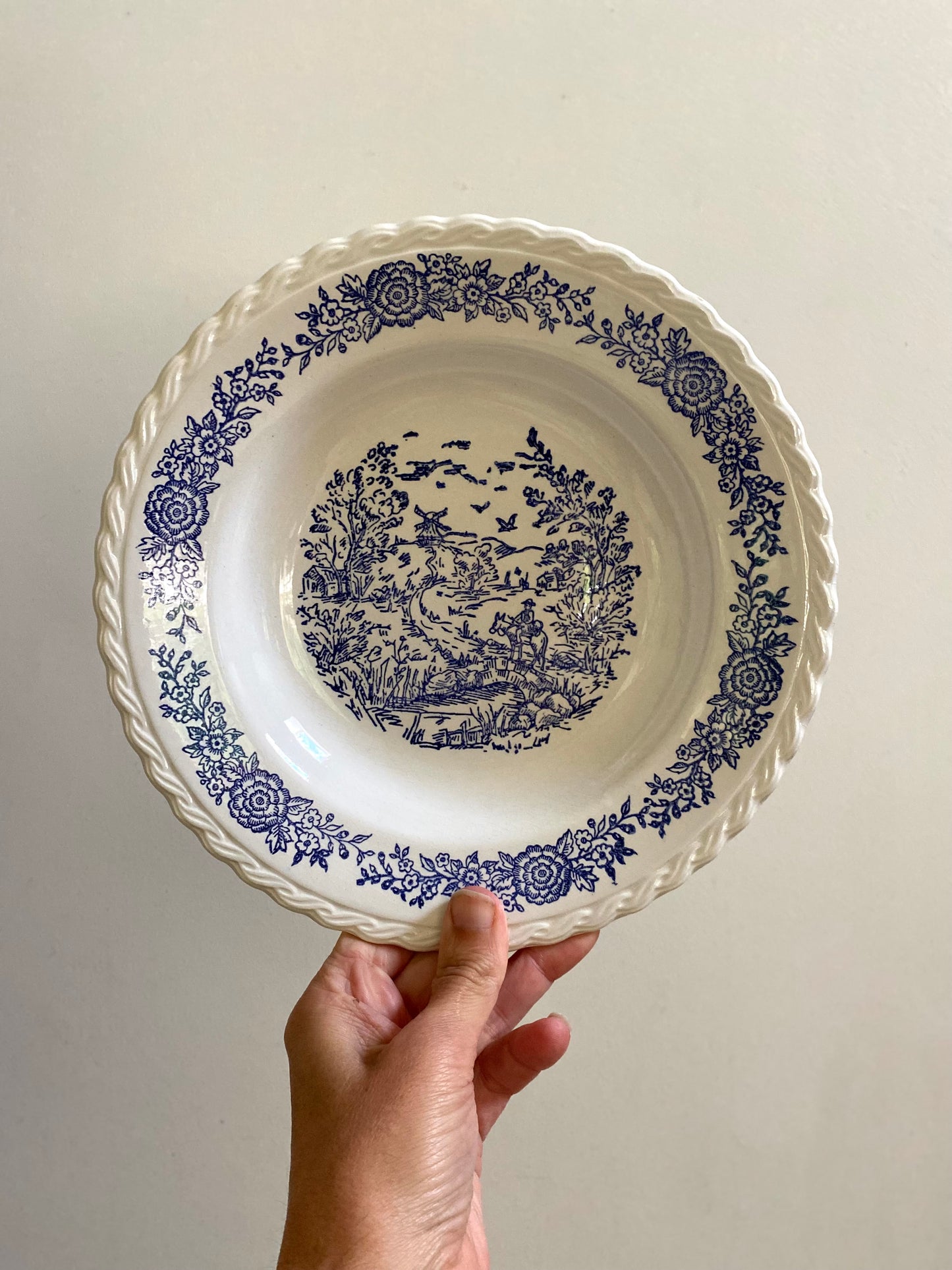 Assiettes creuses en faïence anglaise