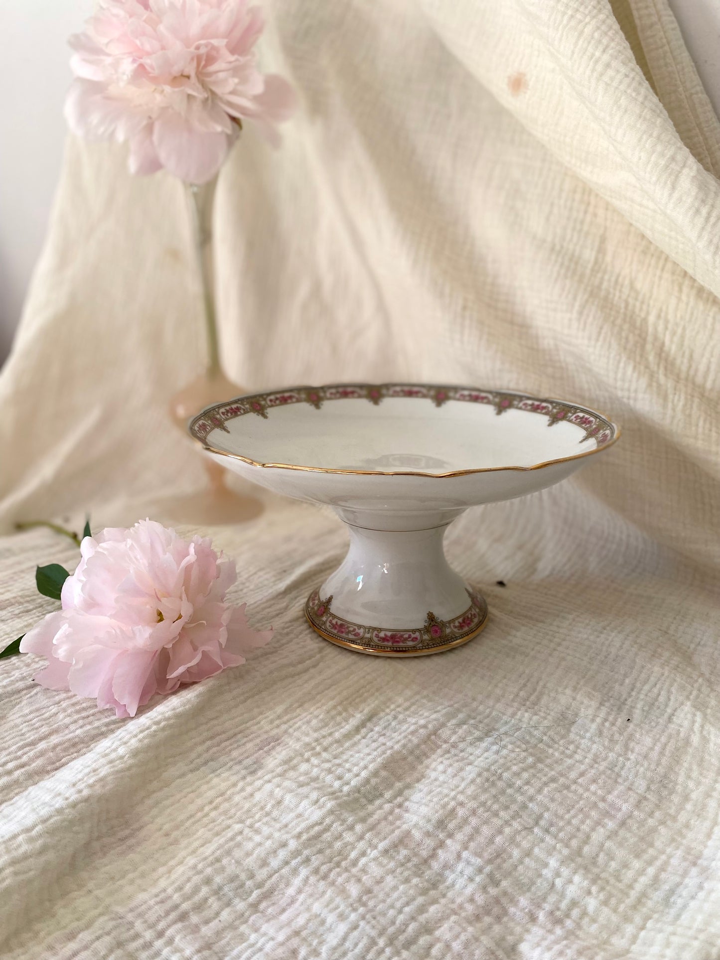 Compotier sur pied en porcelaine - début XXe