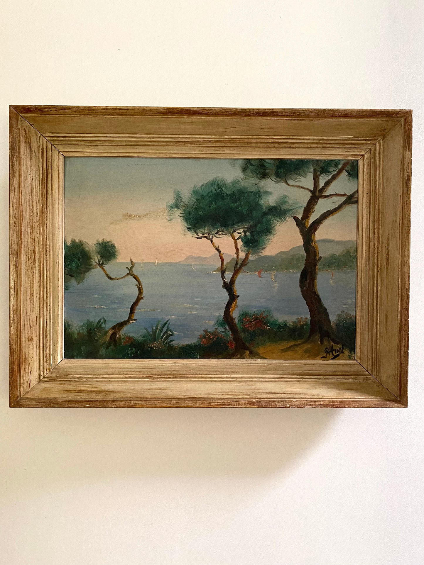 Peinture à l’huile ancienne de la première moitié du XXe siècle